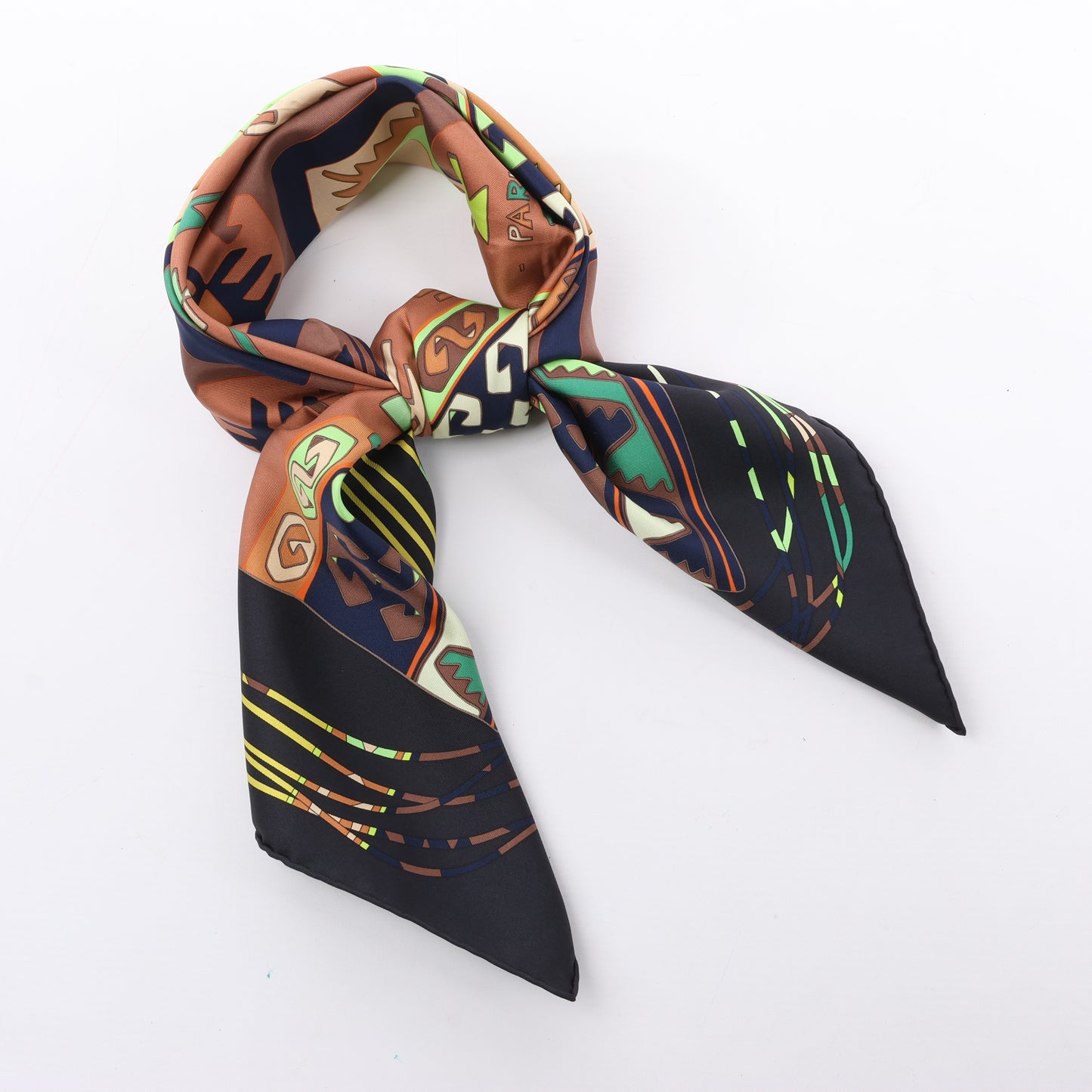 Hermès Carré 90 "KILIM" 100% Seidenschal in Braun
