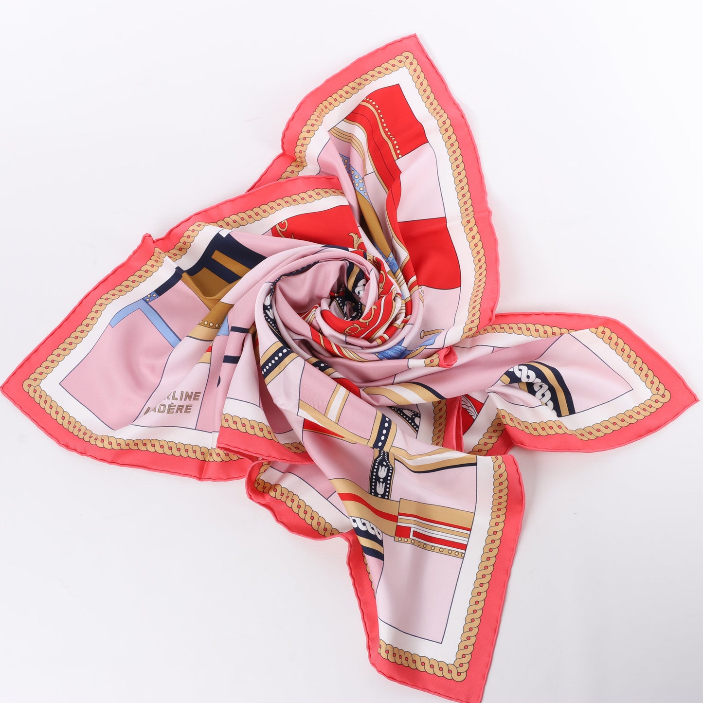 Hermès Carré 90 „LA BERLINE BAYADERE“ Schal aus 100 % Seide in Rosa