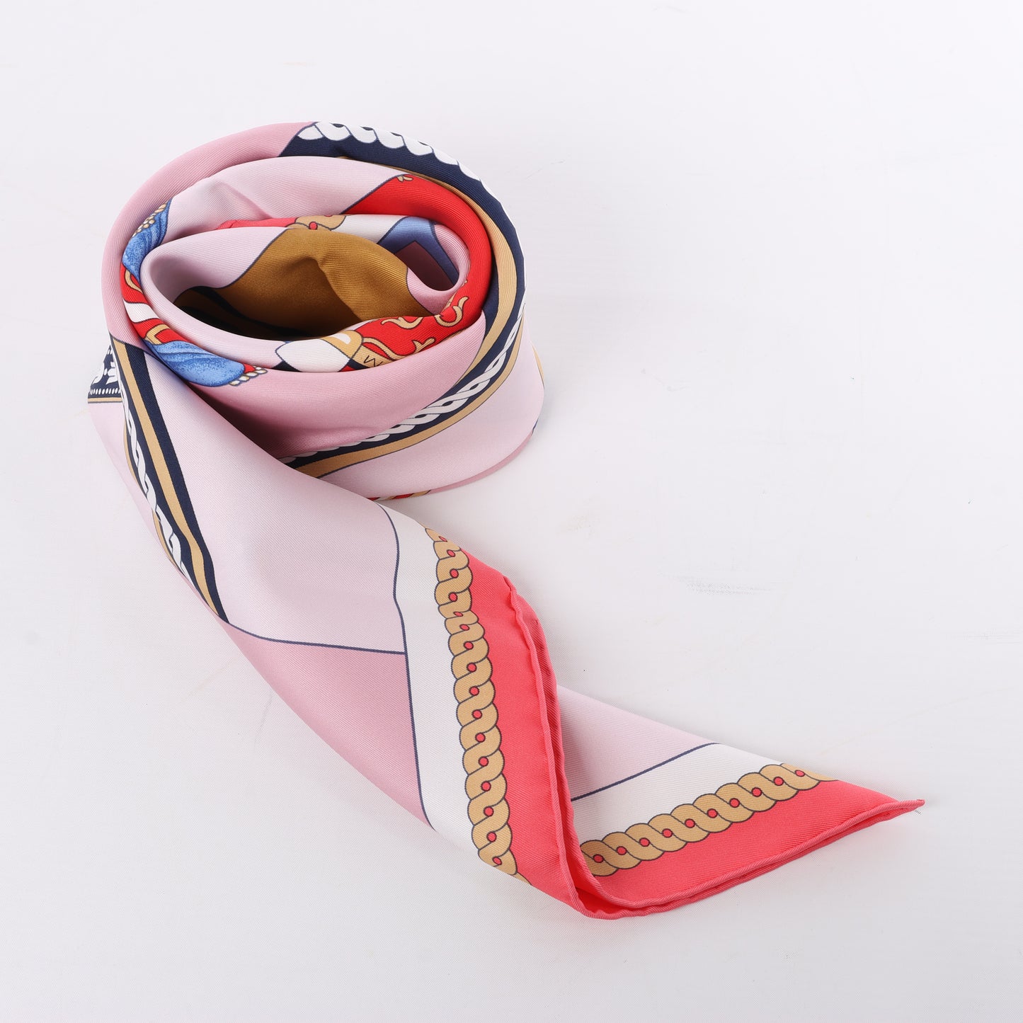 Hermès Carré 90 "LA BERLINE BAYADERE" 100% Silk Scarf in Pink