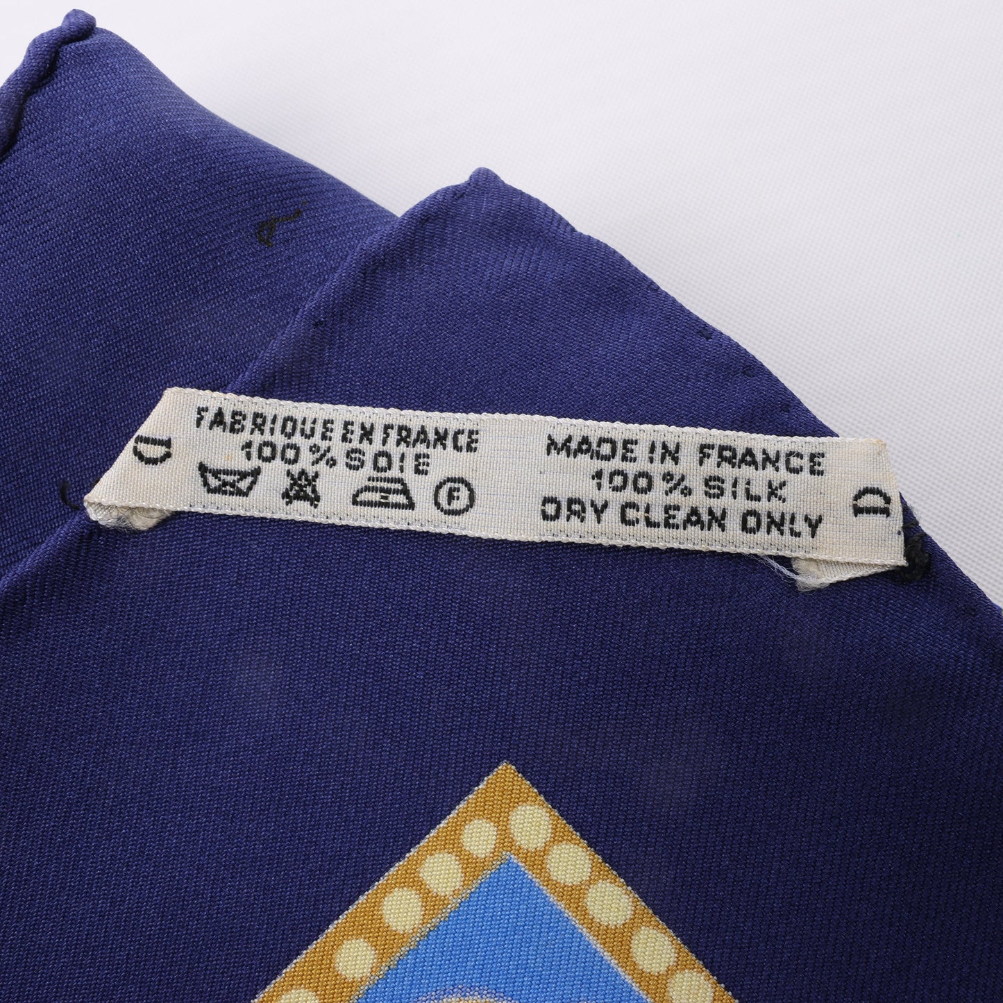 Hermès Carré 90 „LES BISSONE DE VENISE“ Schal aus 100 % Seide in Blau