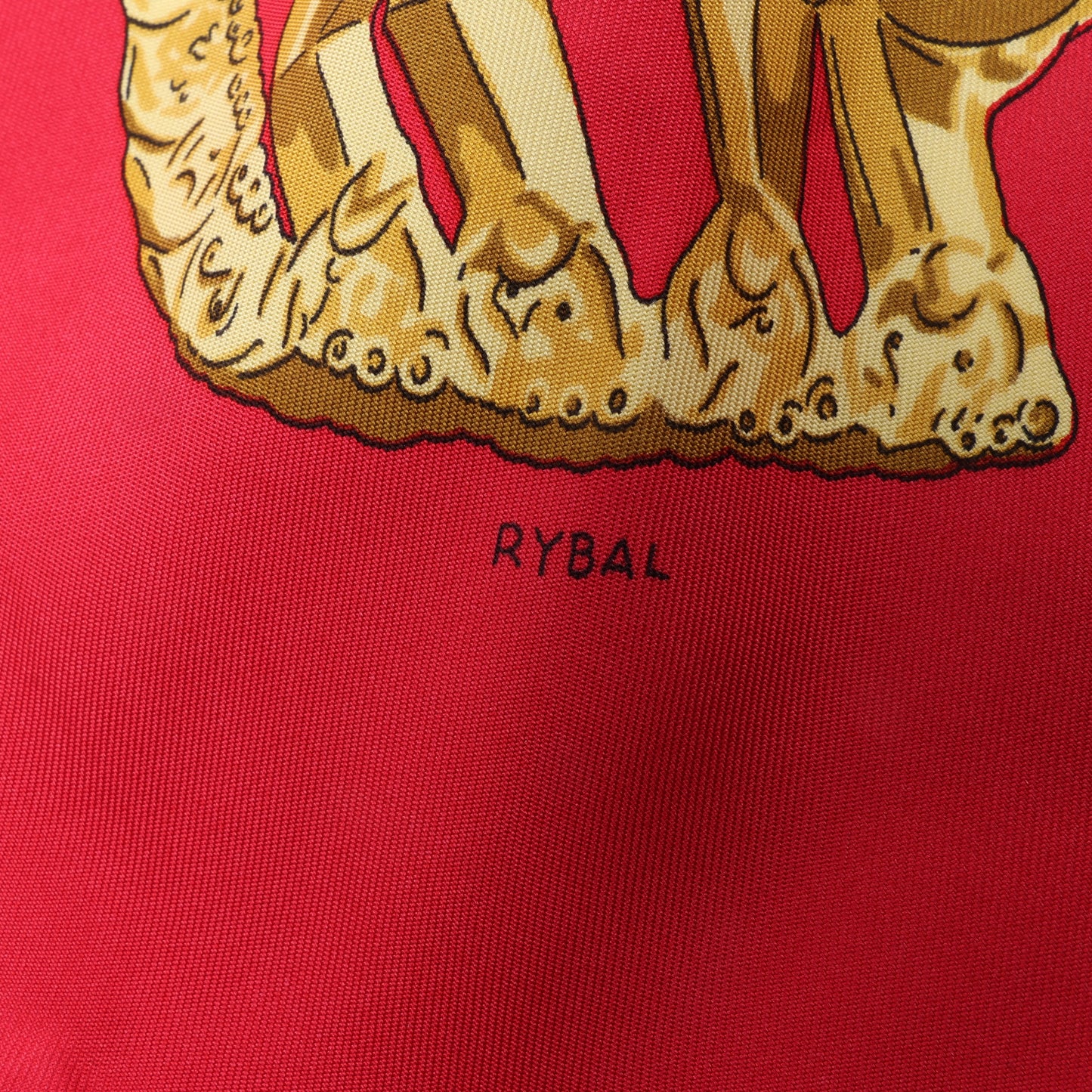 Hermès Carré 90 "LES CAVALIERS D'OR" Foulard 100% Soie en Rouge