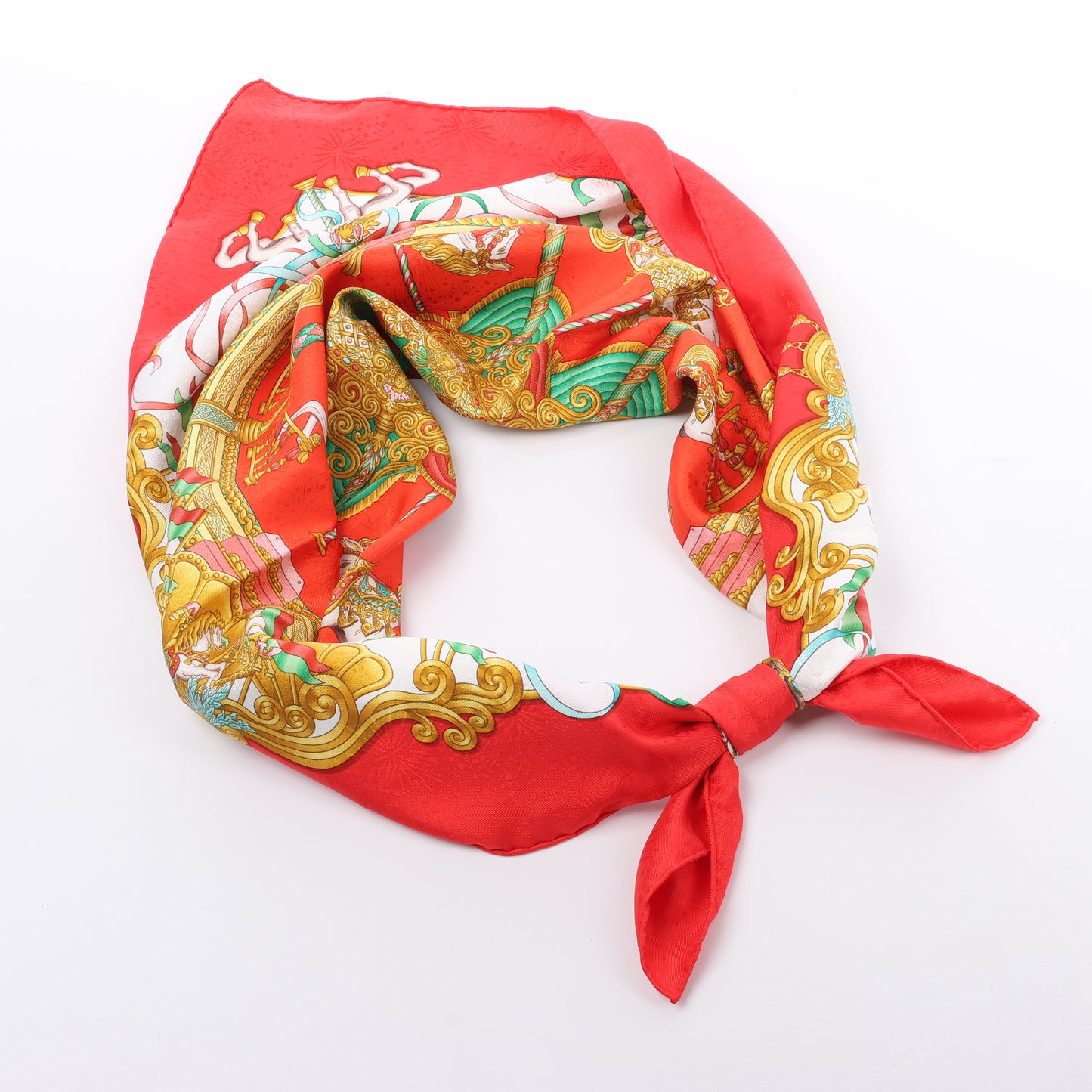 Hermès Carré 90 „LUNAPARK“ 100% Seidenschal in Rot