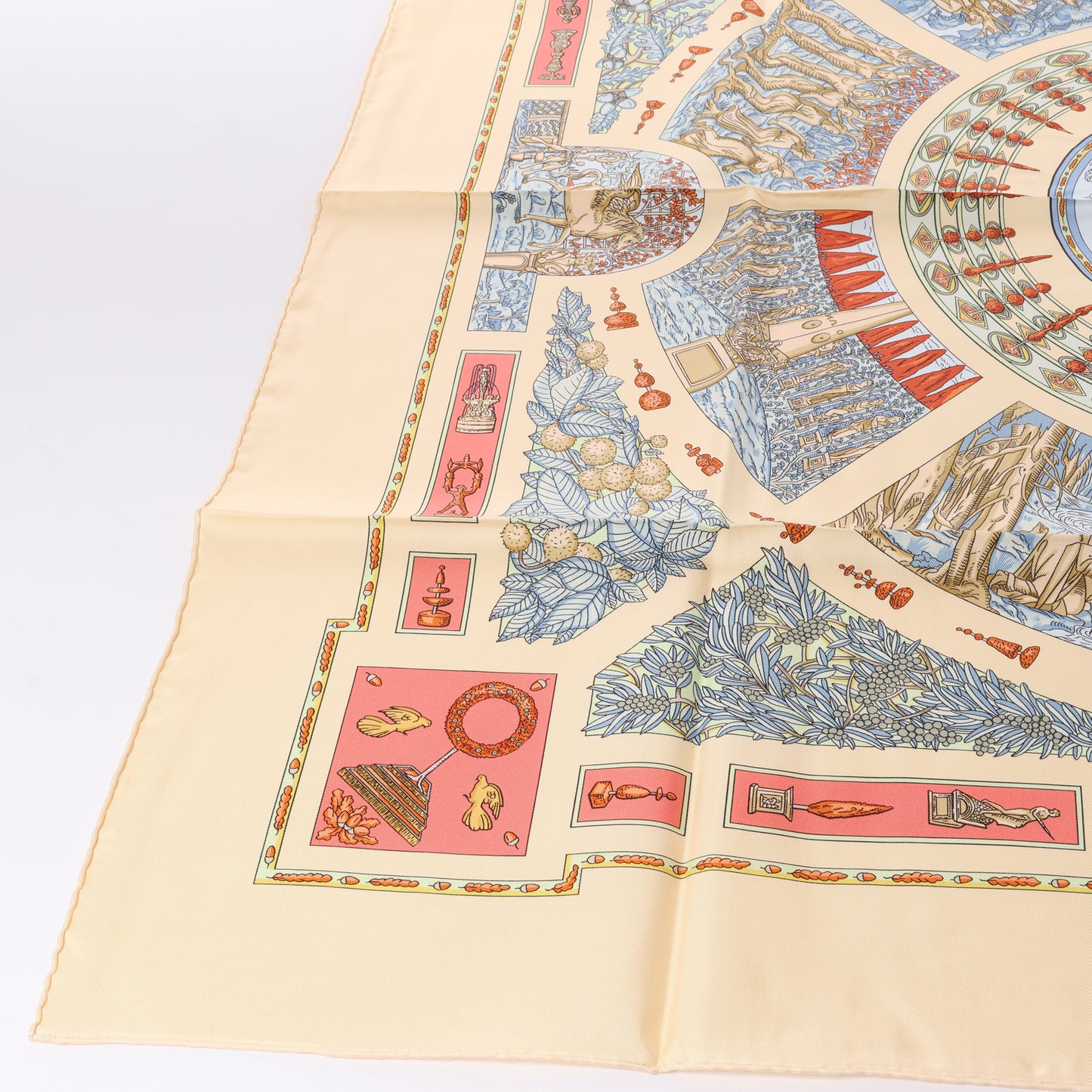 Hermès Carré 90 "Le Songe de Poliphile" 100% Silk Scarf in Beige