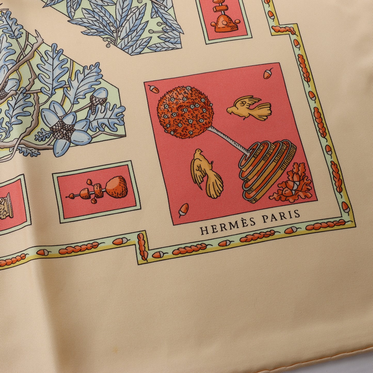 Hermès Carré 90 "Le Songe de Poliphile" 100% Silk Scarf in Beige