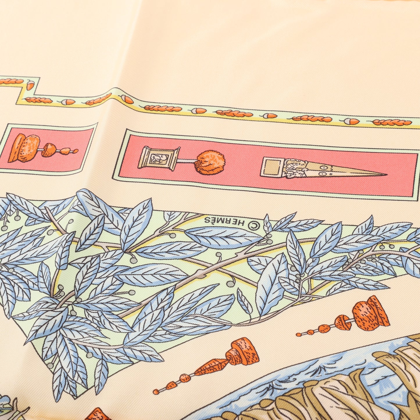 Hermès Carré 90 "Le Songe de Poliphile" 100% Silk Scarf in Beige