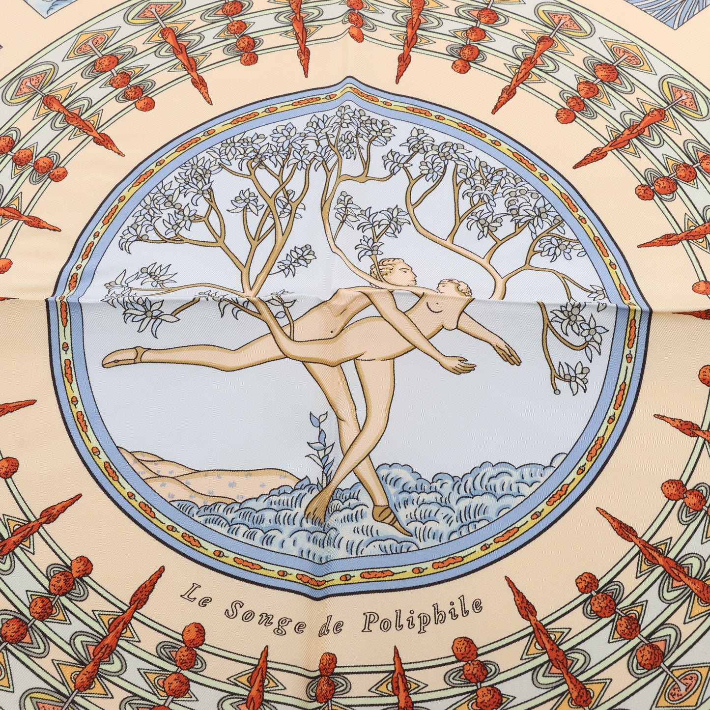 Hermès Carré 90 "Le Songe de Poliphile" 100% Silk Scarf in Beige