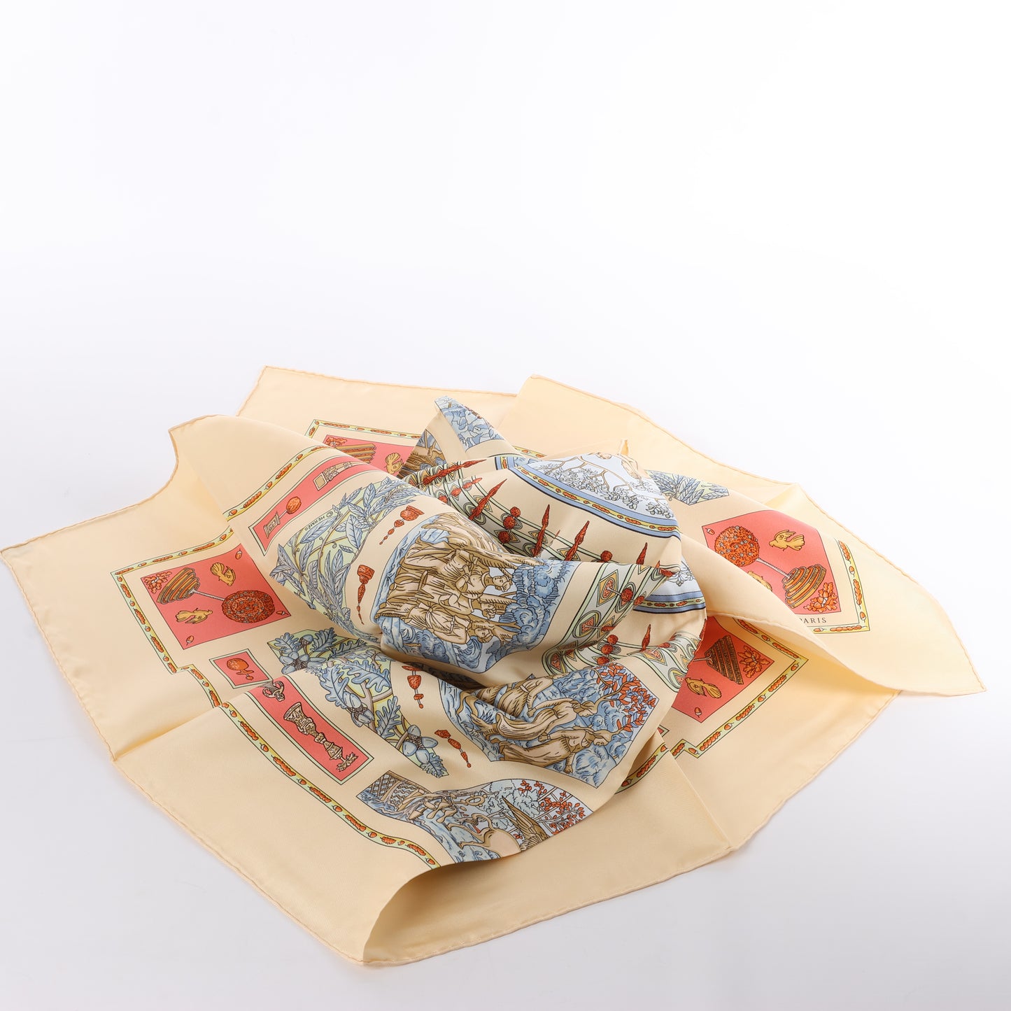 Hermès Carré 90 "Le Songe de Poliphile" 100% Silk Scarf in Beige