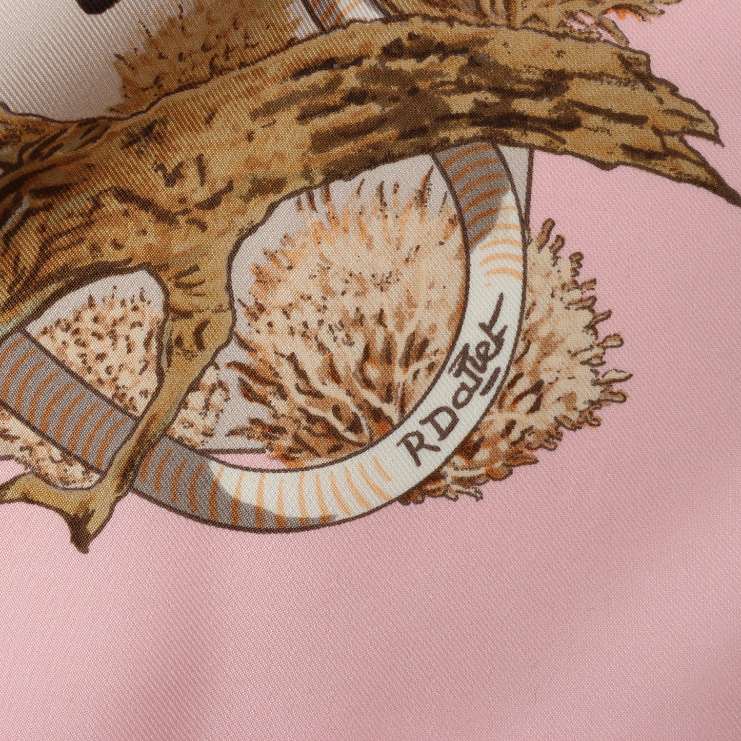 Hermès Carré 90 "Les Mustangs" 100% Silk Scarf in Pink