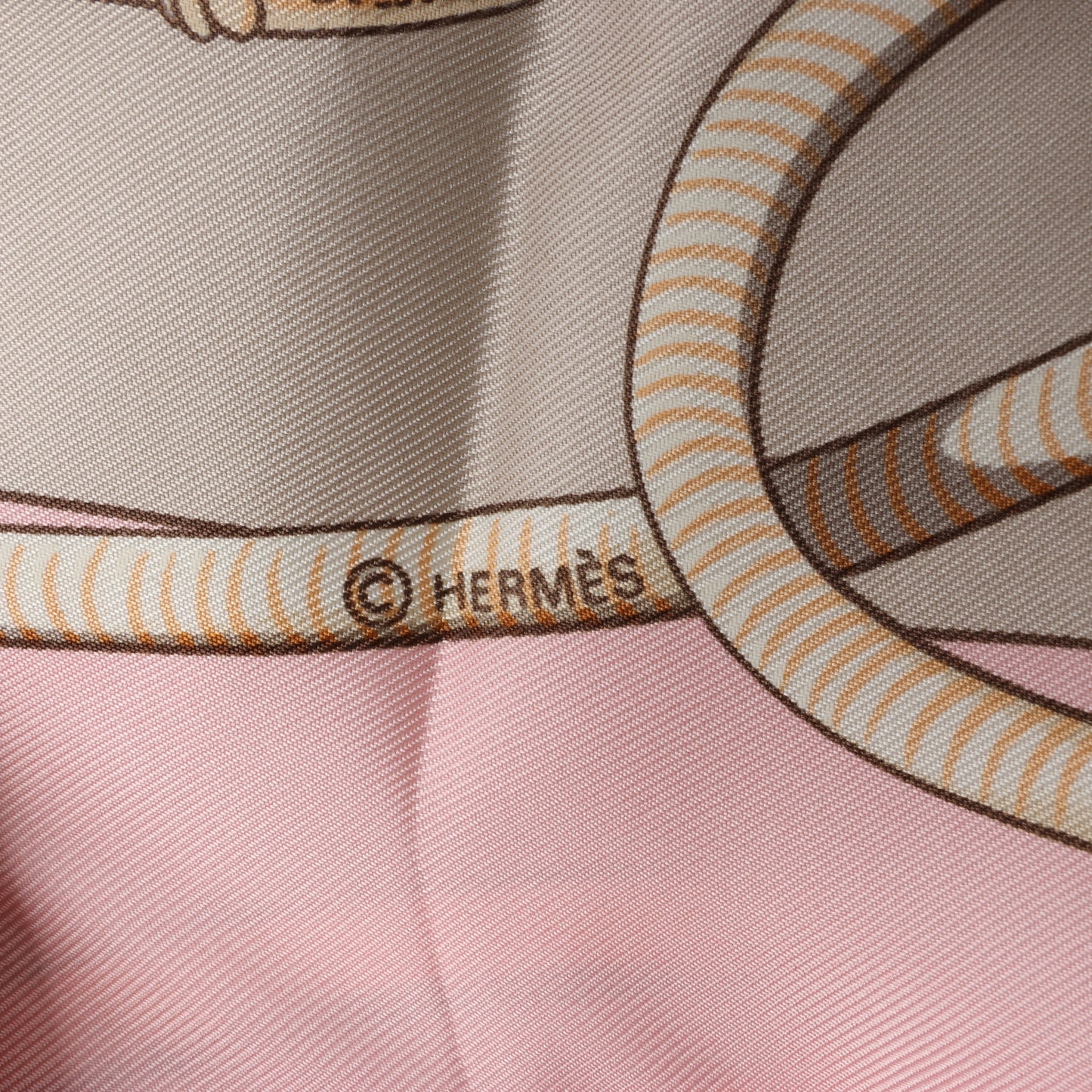 Hermès Carré 90 "Les Mustangs" 100% Silk Scarf in Pink