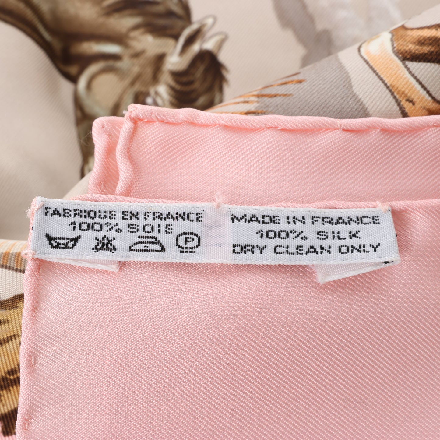 Hermès Carré 90 "Les Mustangs" 100% Silk Scarf in Pink