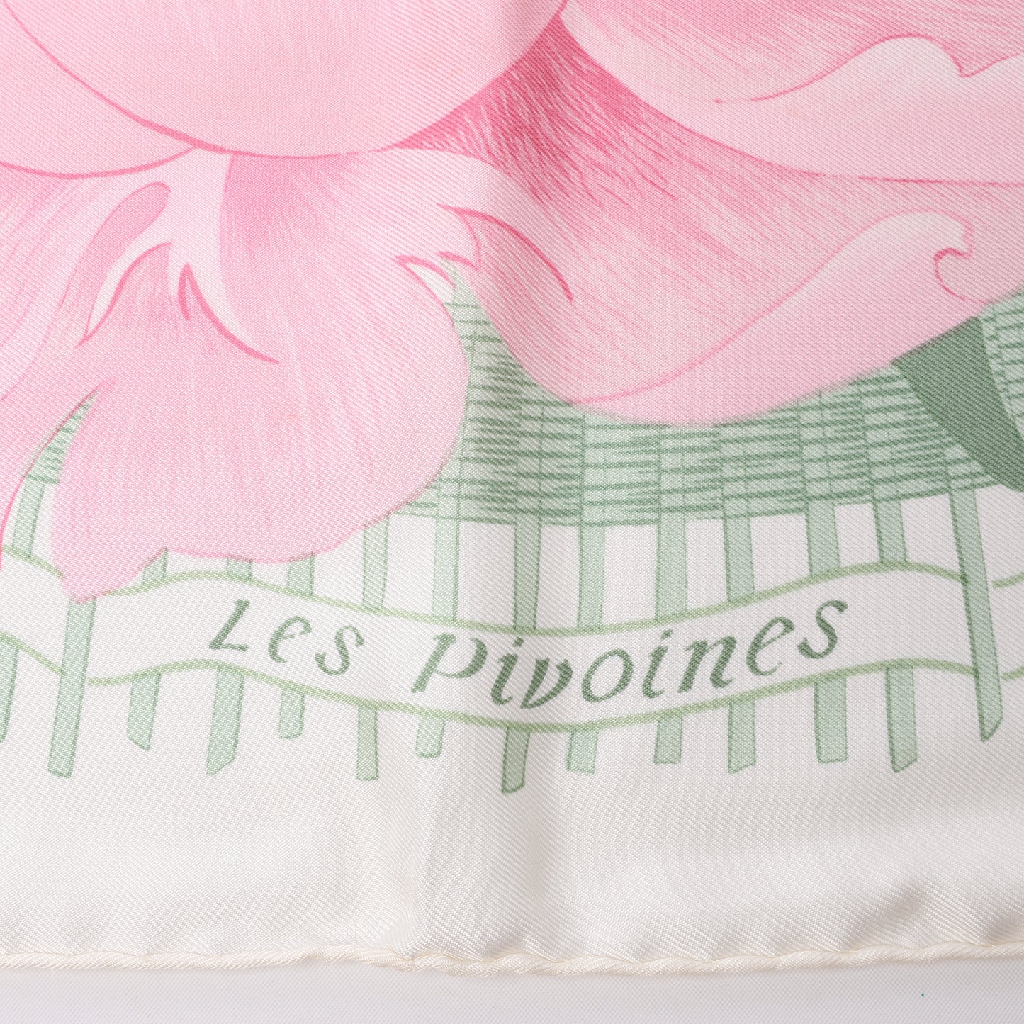 Hermès Carré 90 "Les Pivoines" 100% Silk Scarf in Pink