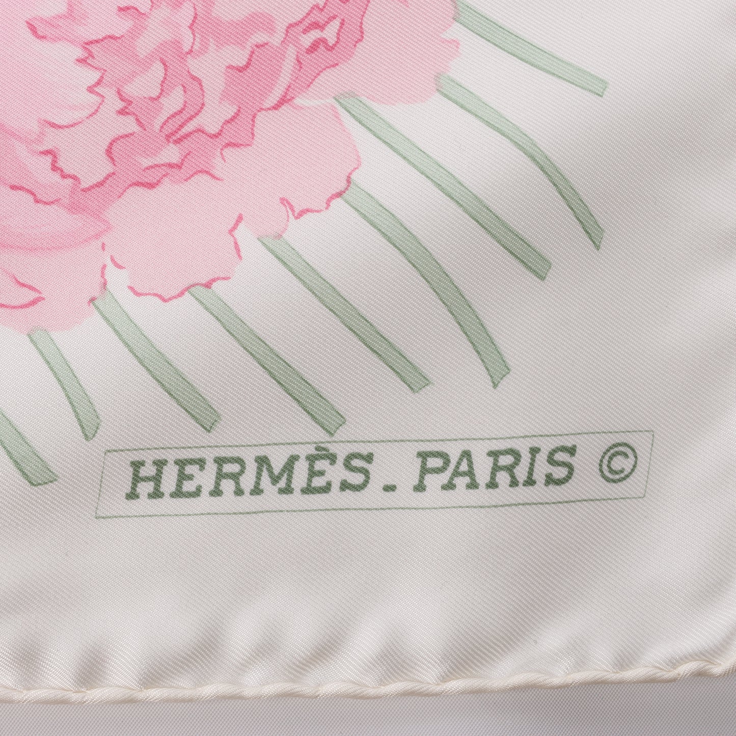 Hermès Carré 90 "Les Pivoines" 100% Silk Scarf in Pink