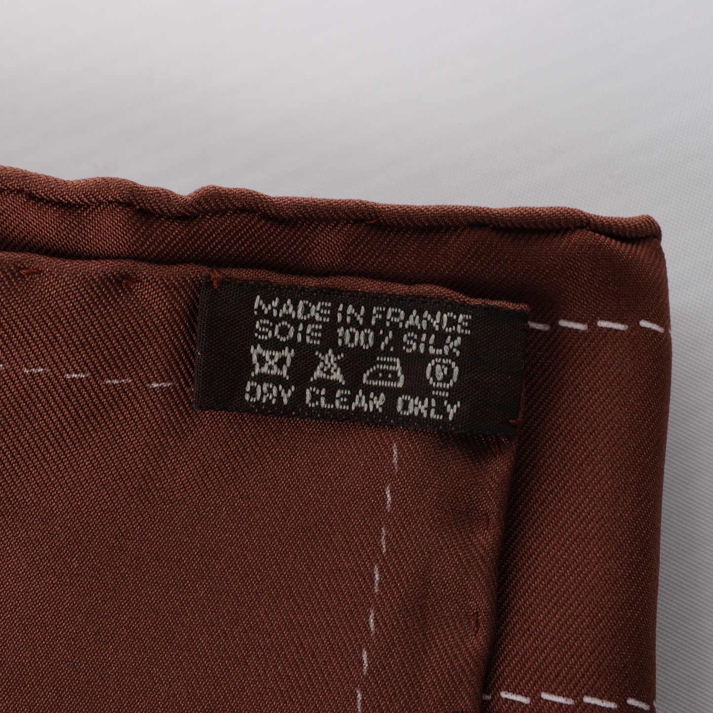 Hermès Carré 90 "Monsieur et Madame" 100% Silk Scarf in Brown