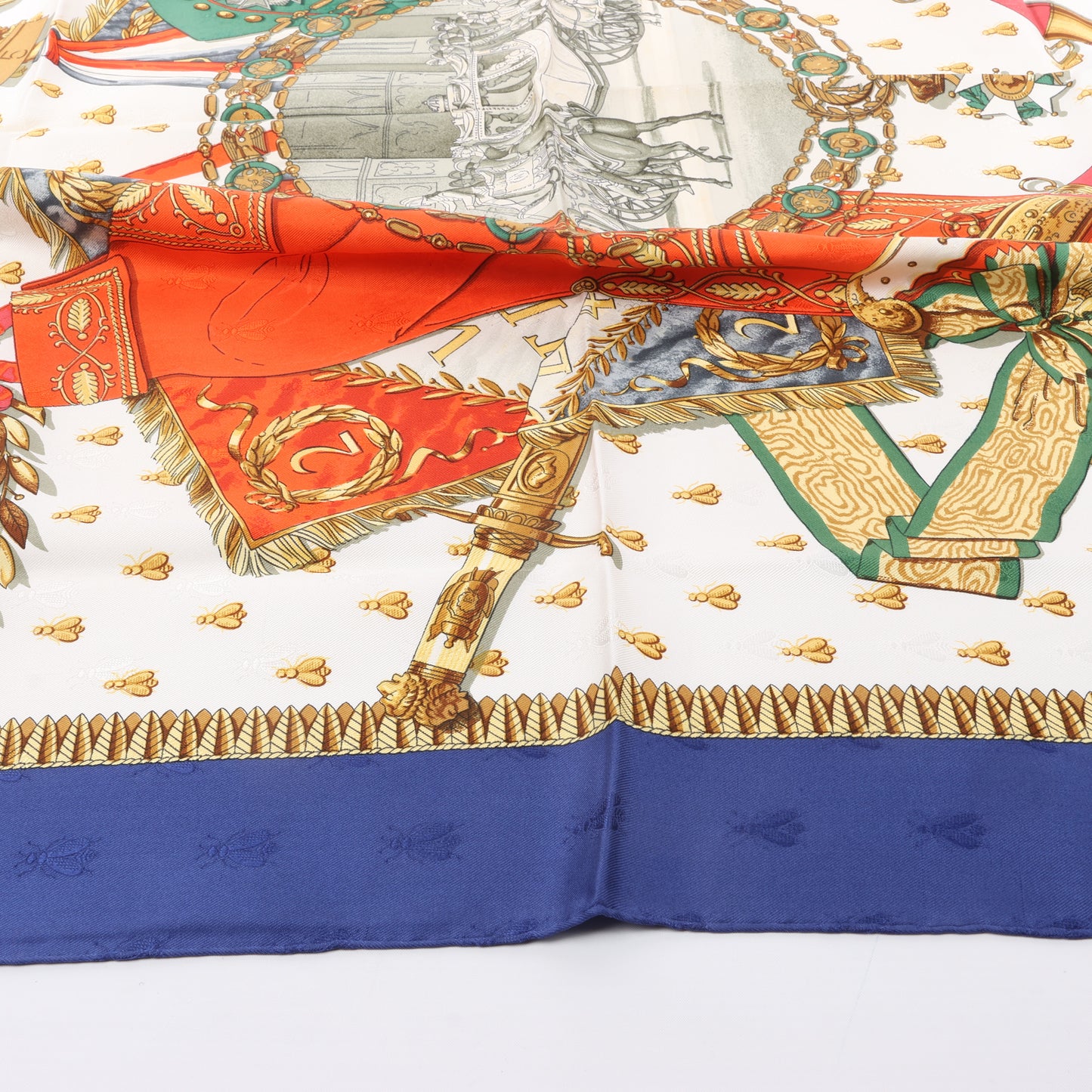 Hermès Carré 90 "NAPOLEON" 100% Seidenschal in Blau