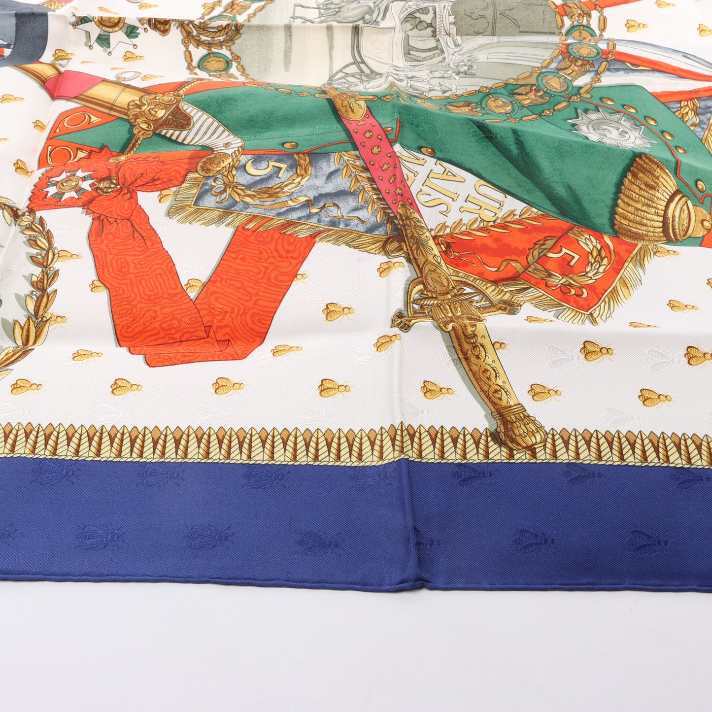 Hermès Carré 90 "NAPOLEON" 100% Seidenschal in Blau