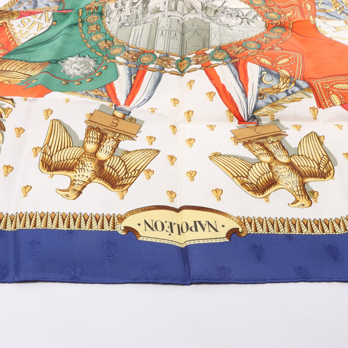Hermès Carré 90 "NAPOLEON" 100% Seidenschal in Blau