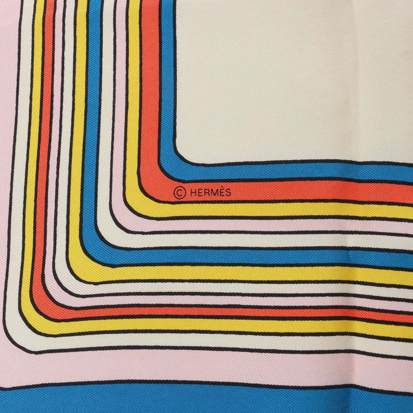 Hermès Carré 90 "PEGASE" 100% Silk Scarf in Beige and Multicolor