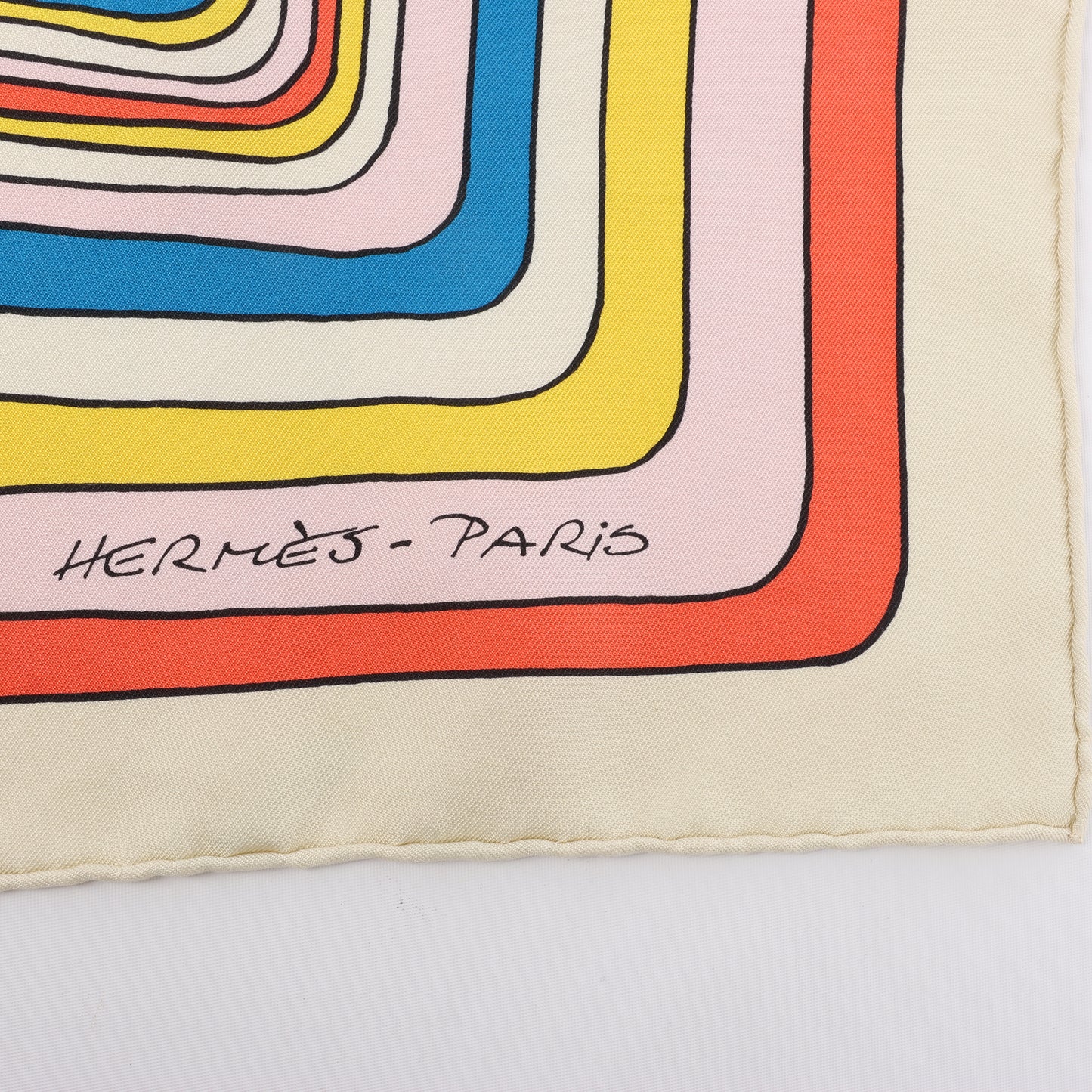 Hermès Carré 90 "PEGASE" 100% Silk Scarf in Beige and Multicolor
