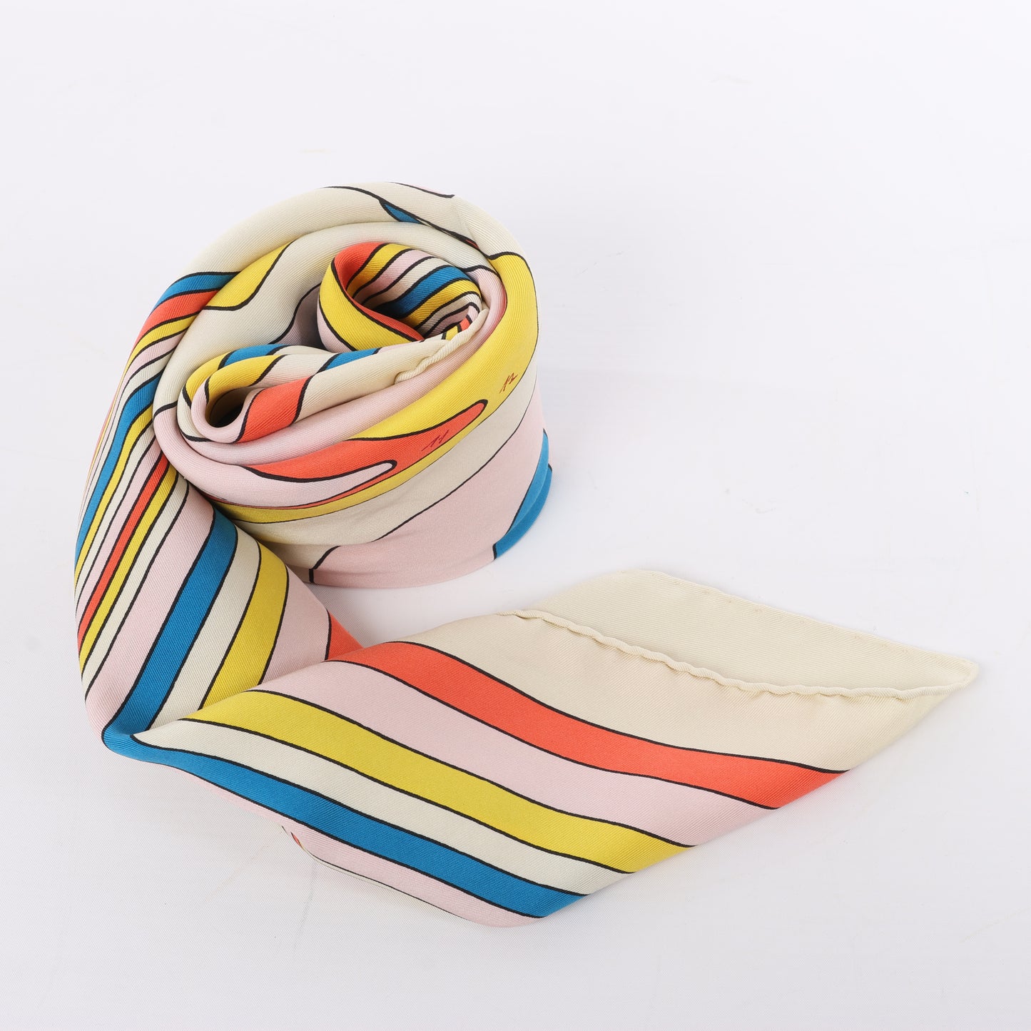 Hermès Carré 90 "PEGASE" 100% Silk Scarf in Beige and Multicolor