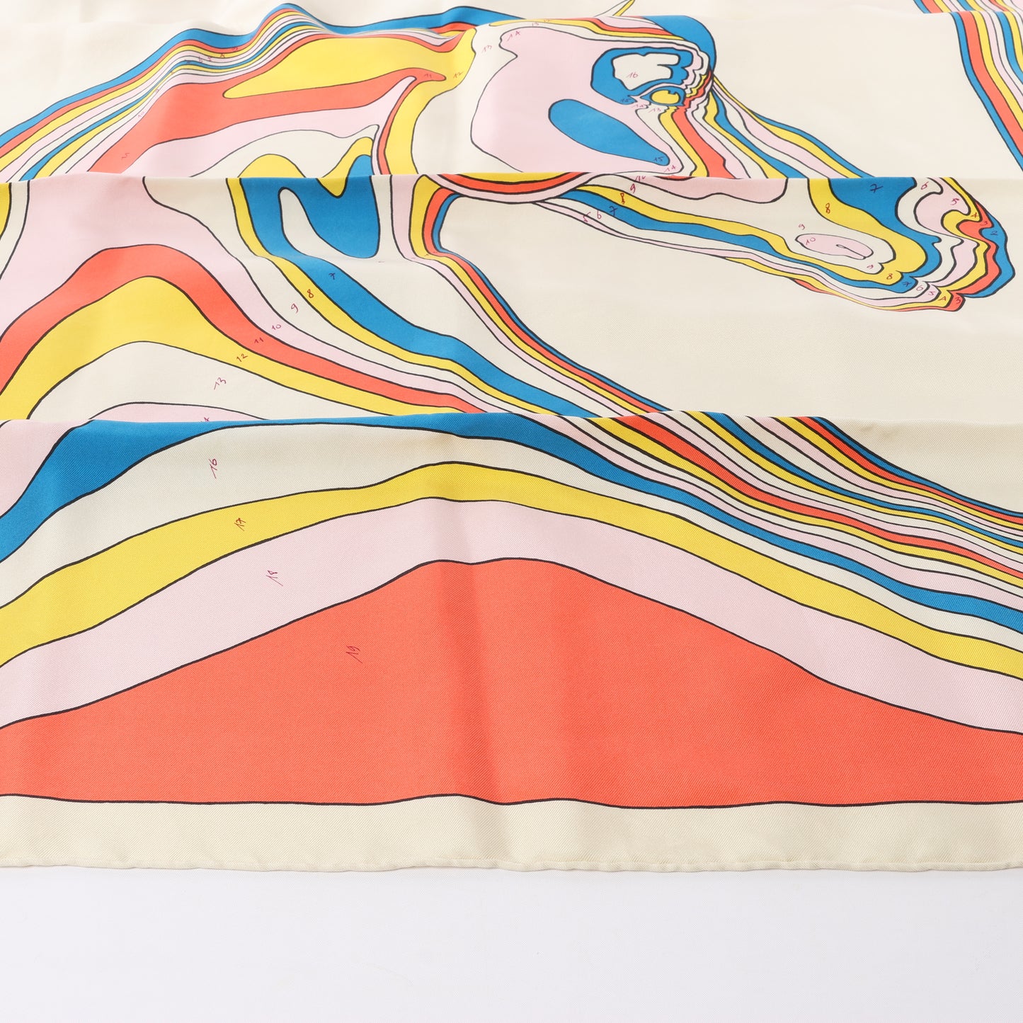 Hermès Carré 90 "PEGASE" 100% Silk Scarf in Beige and Multicolor