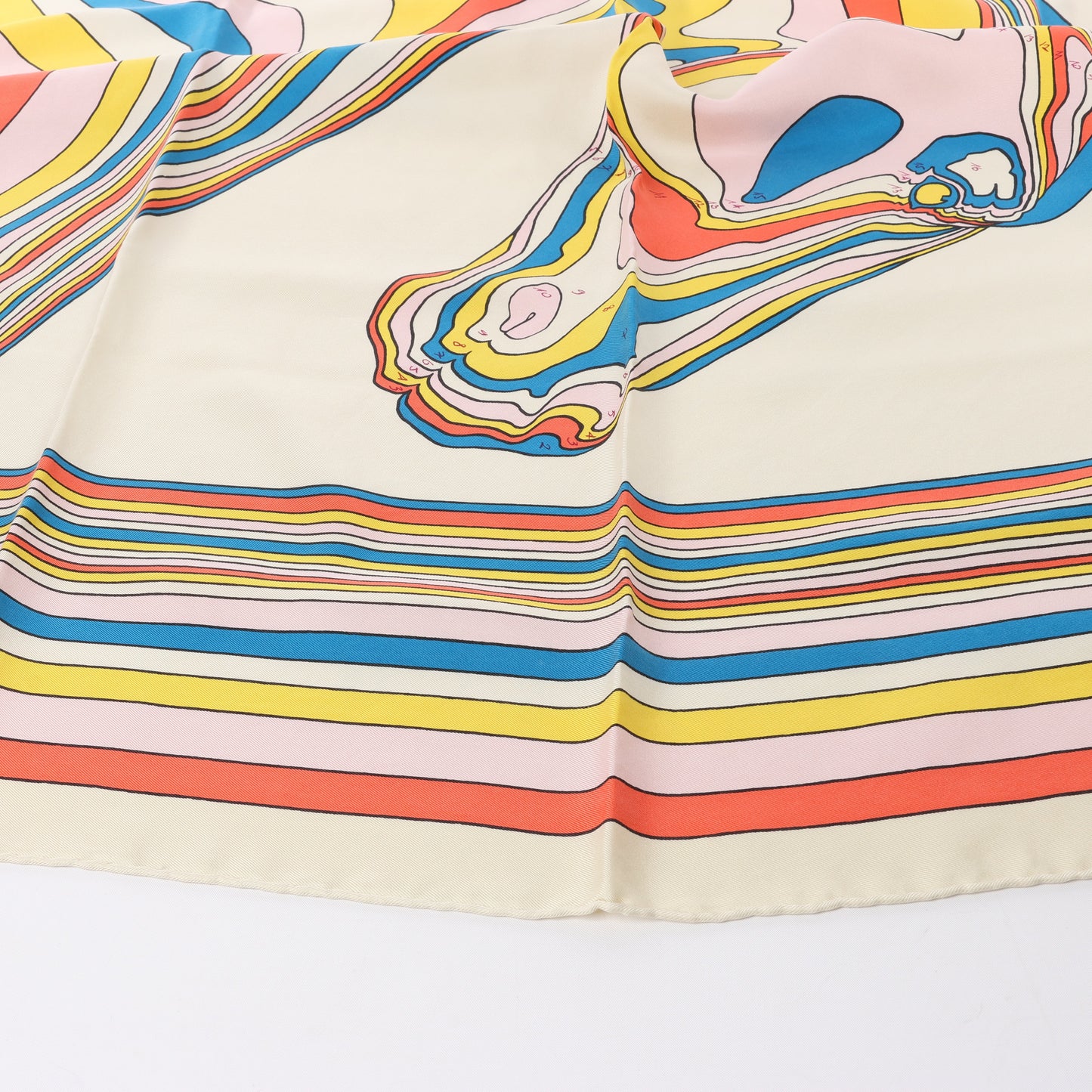 Hermès Carré 90 "PEGASE" 100% Silk Scarf in Beige and Multicolor