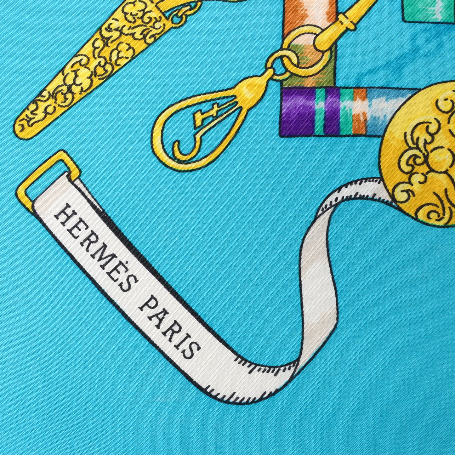 Hermès Carré 90 "Petite main" Seidentaschentuch in Blau