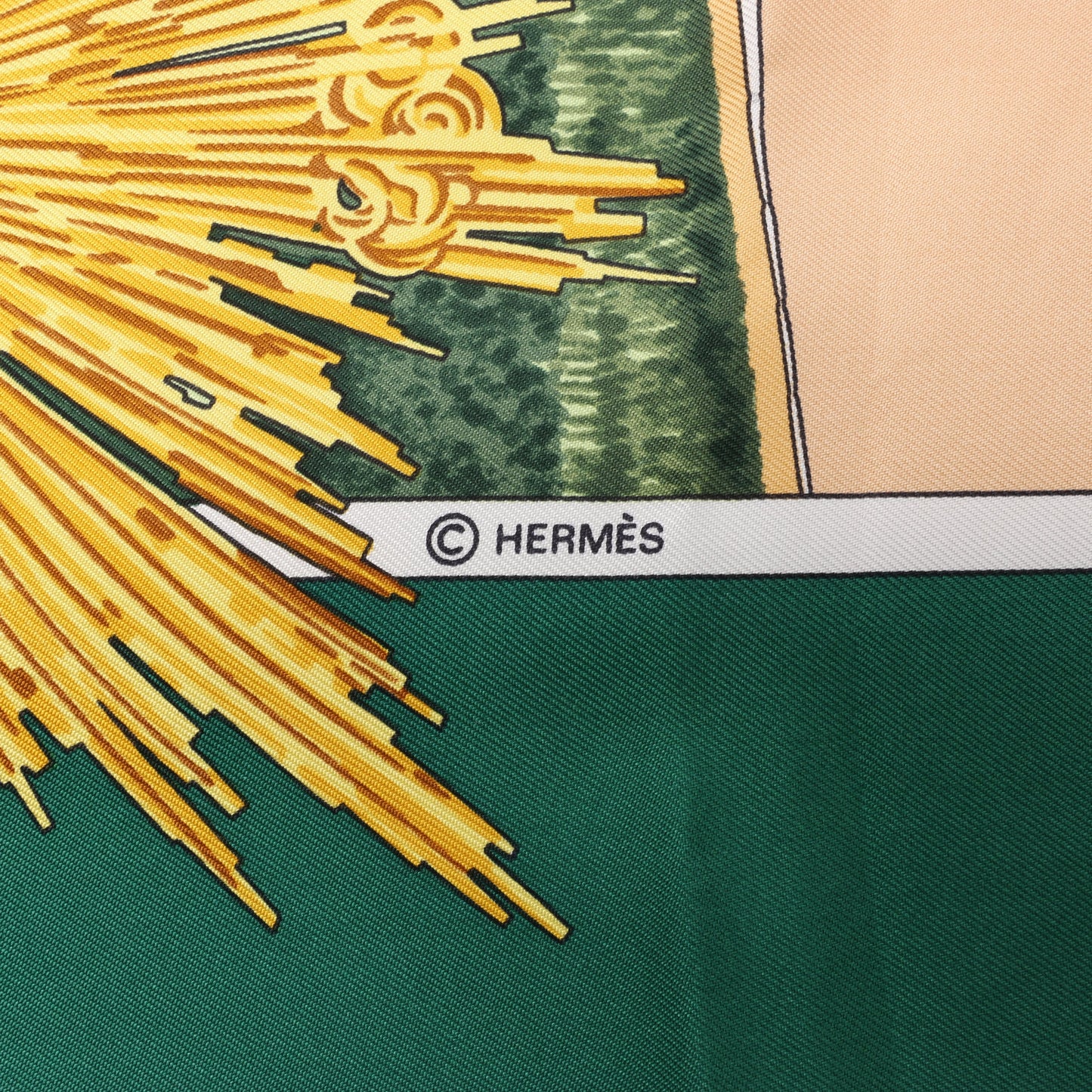 Hermès Carré 90 "SANSSOUCY" 100% Silk Scarf in Green