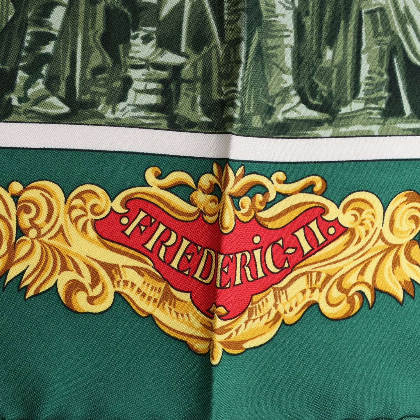 Hermès Carré 90 "SANSSOUCY" 100% Silk Scarf in Green