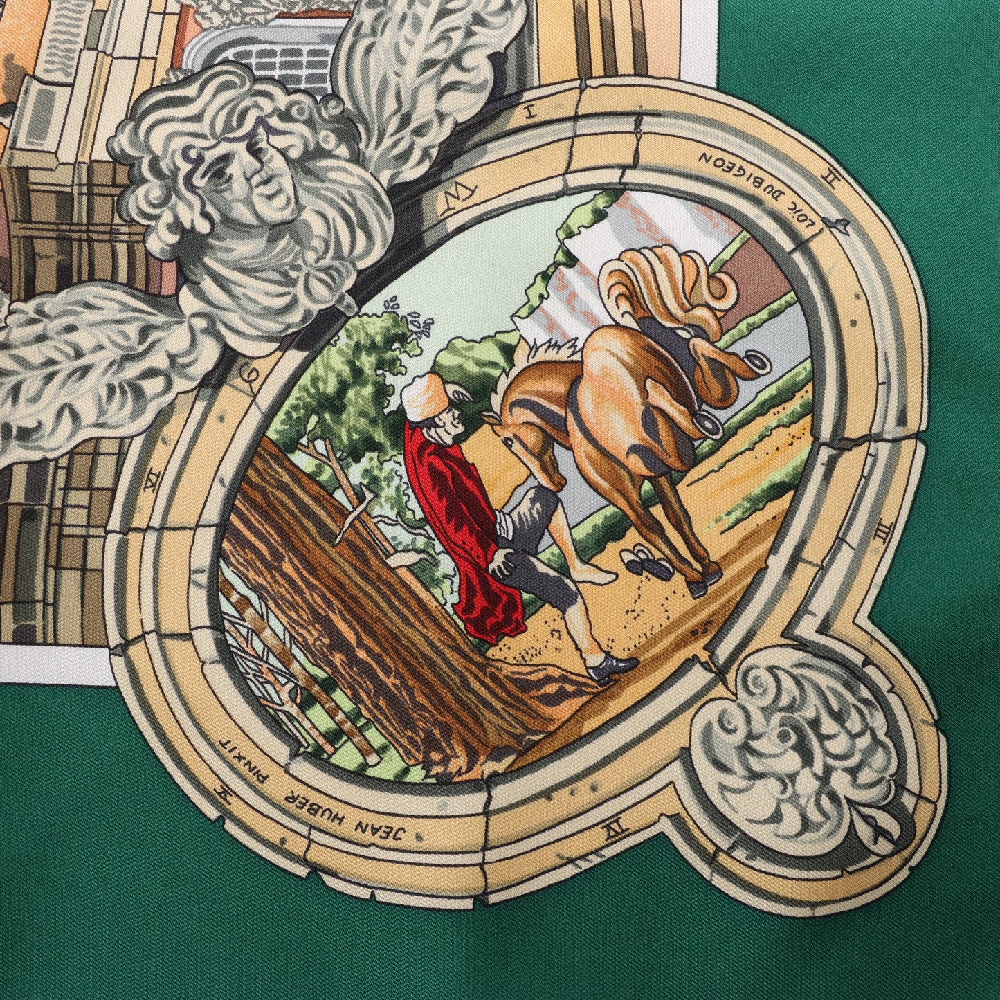 Hermès Carré 90 "SANSSOUCY" 100% Silk Scarf in Green