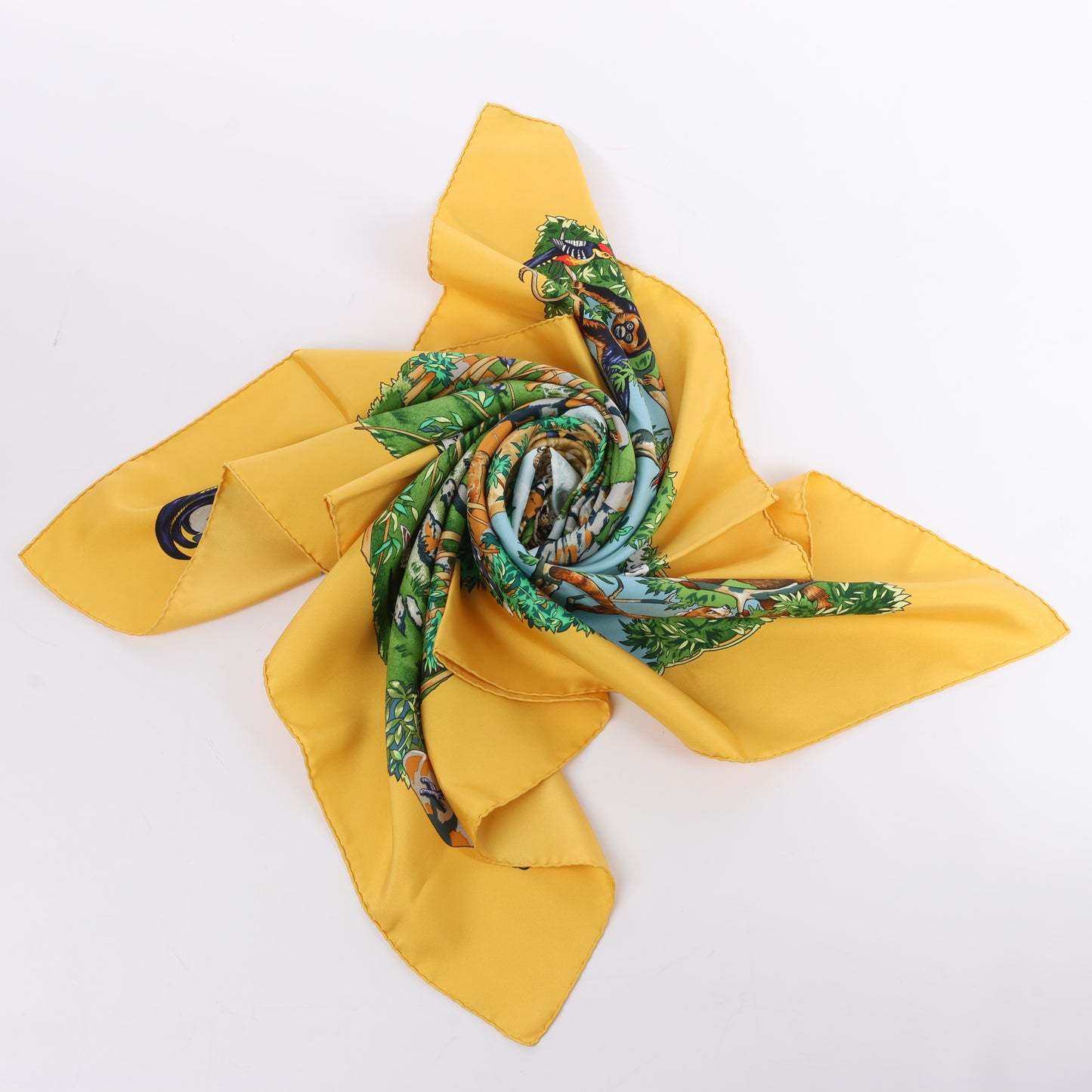 Hermès Carré 90 "SICHUAN " 100% Silk Scarf in Yellow