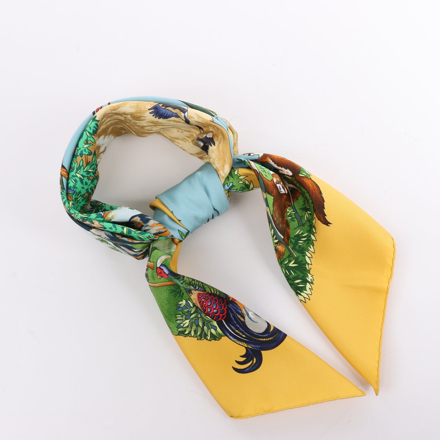 Hermès Carré 90 "SICHUAN " 100% Silk Scarf in Yellow