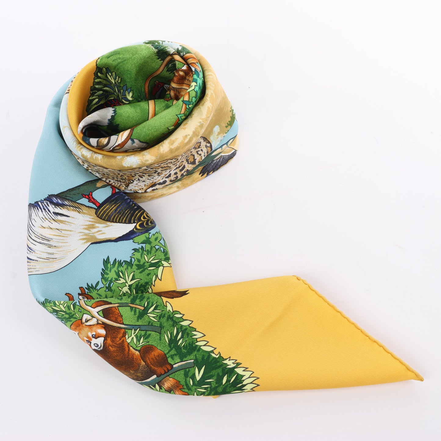 Hermès Carré 90 "SICHUAN " 100% Silk Scarf in Yellow