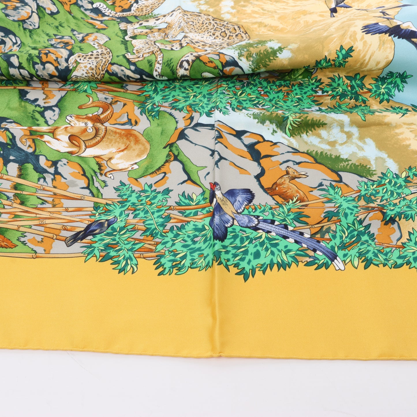 Hermès Carré 90 "SICHUAN " 100% Silk Scarf in Yellow