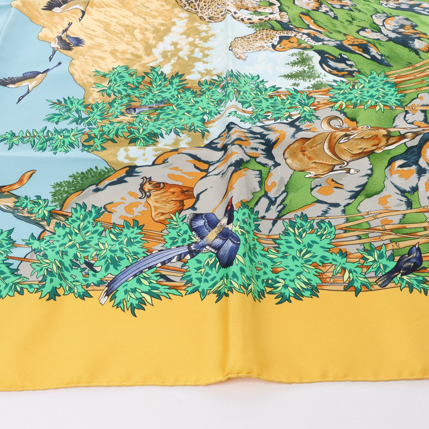Hermès Carré 90 "SICHUAN " 100% Silk Scarf in Yellow