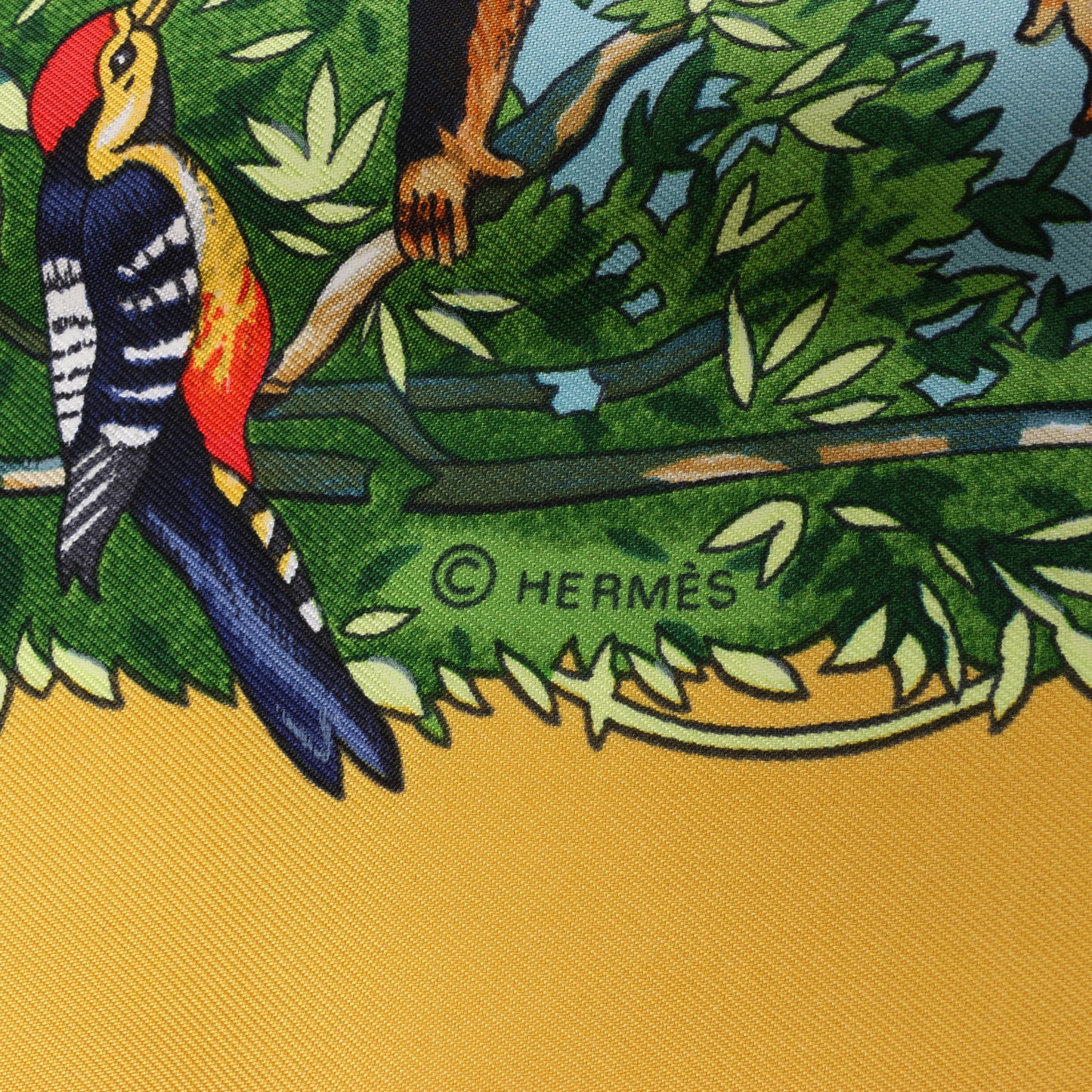 Hermès Carré 90 "SICHUAN " 100% Silk Scarf in Yellow