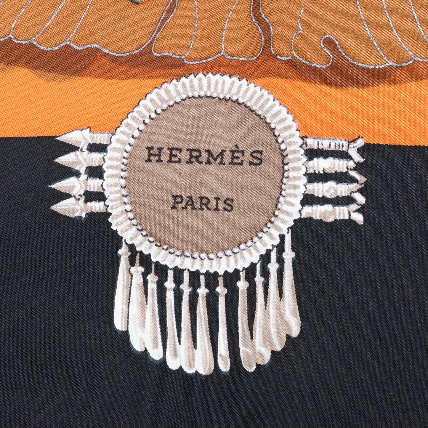 Hermès Carré 90 "Buddha Carnival" Seidentaschentuch in Schwarz