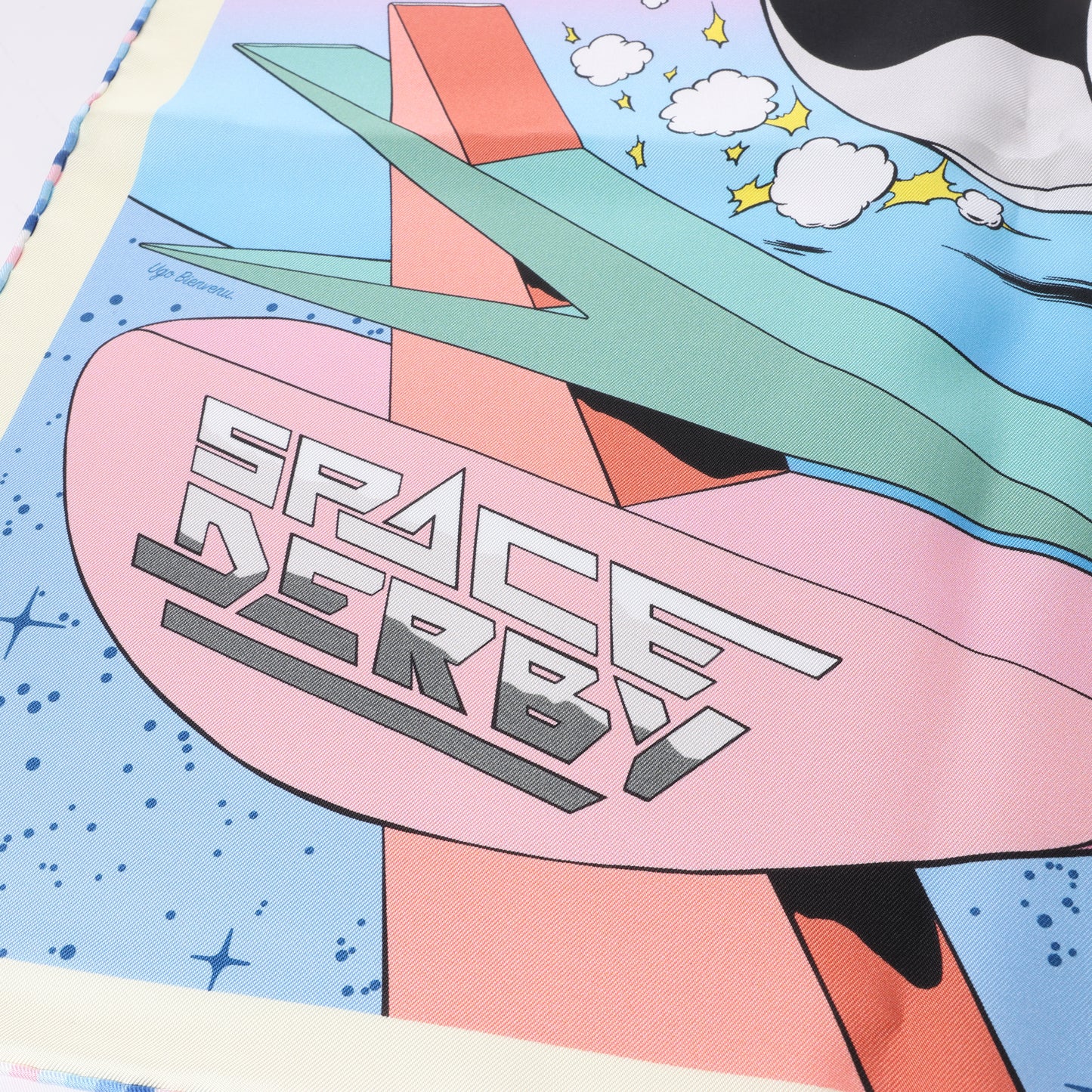 Hermès Carré 90 "Space Derby" 100% Silk Scarf in Blue