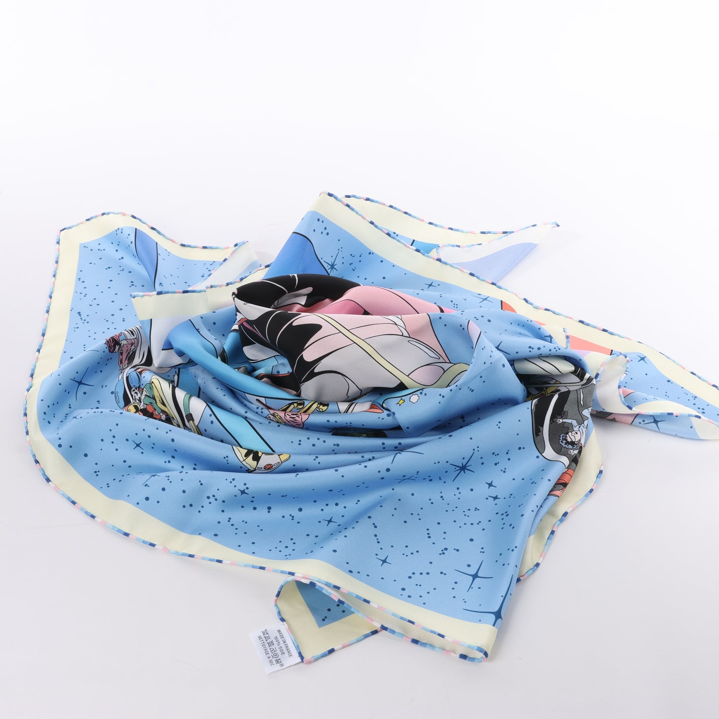 Hermès Carré 90 "Space Derby" 100% Silk Scarf in Blue