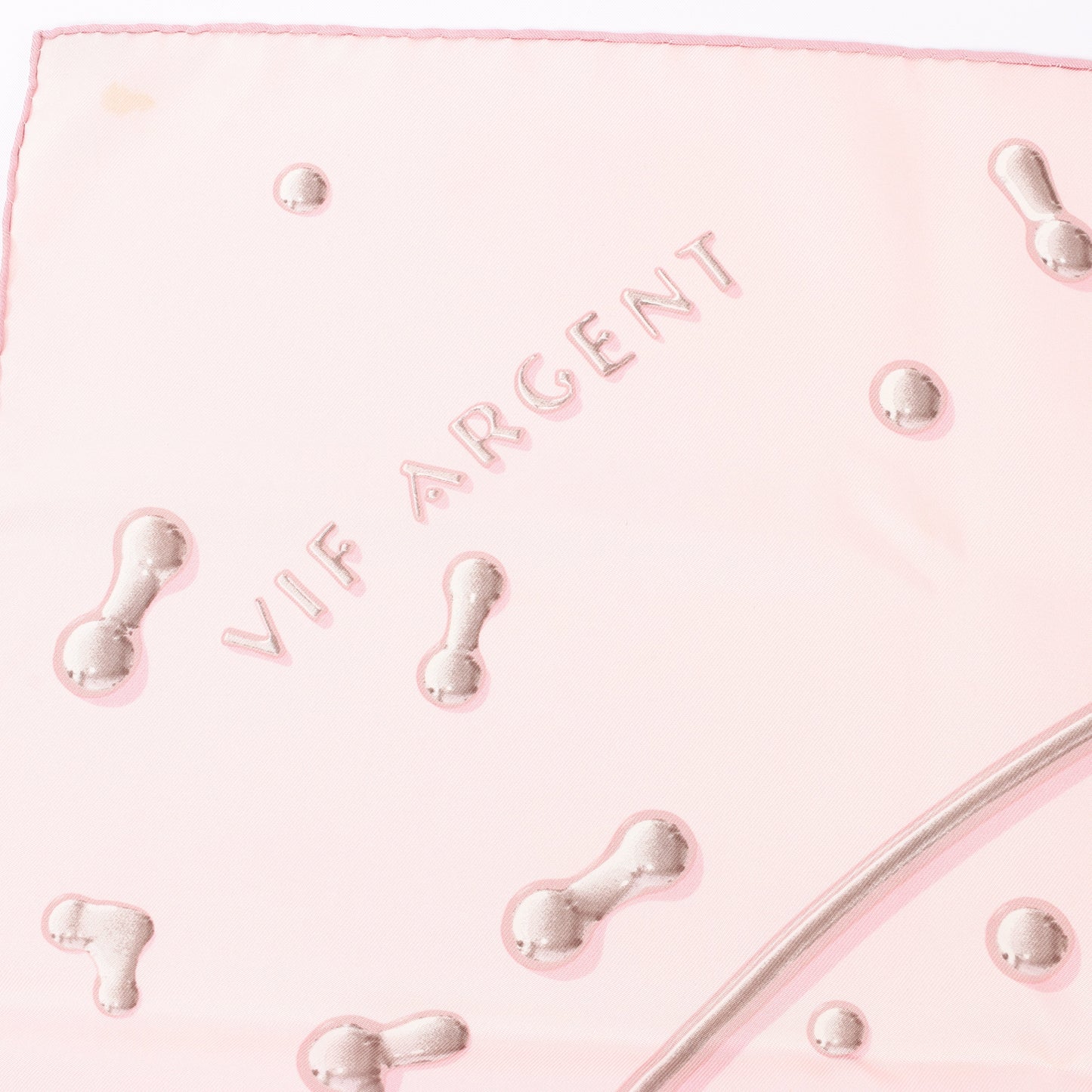 Hermès Carré 90 "VIF ARGENT" 100% Silk Scarf in Pink