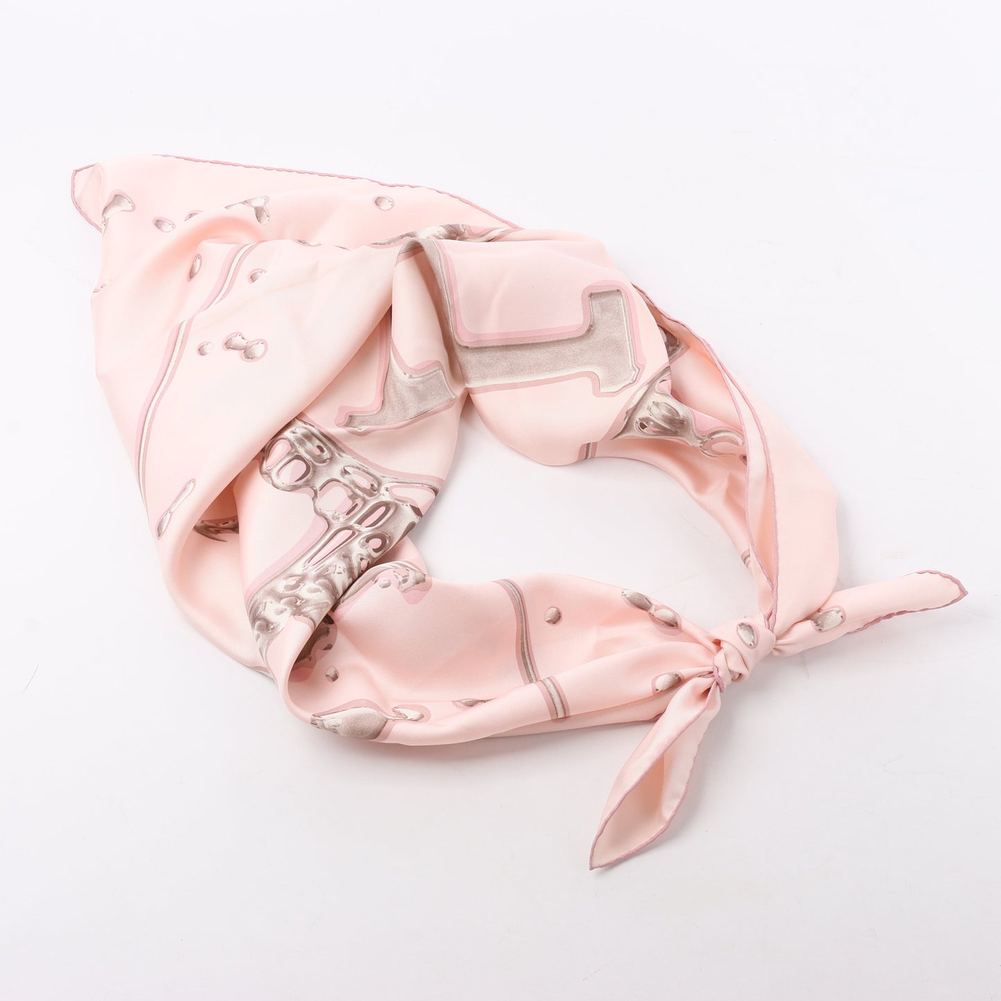 Hermès Carré 90 "VIF ARGENT" 100% Silk Scarf in Pink
