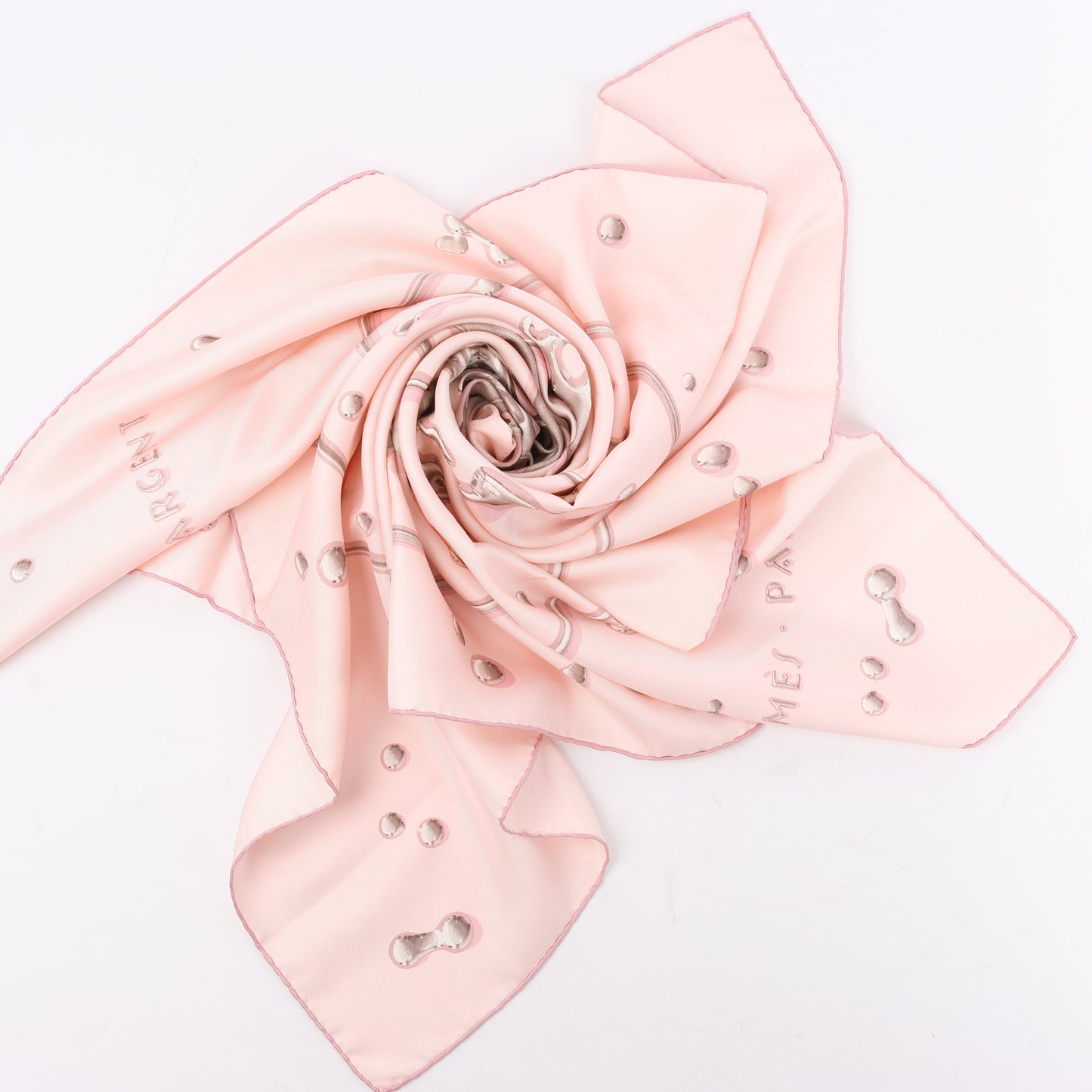 Hermès Carré 90 "VIF ARGENT" 100% Silk Scarf in Pink