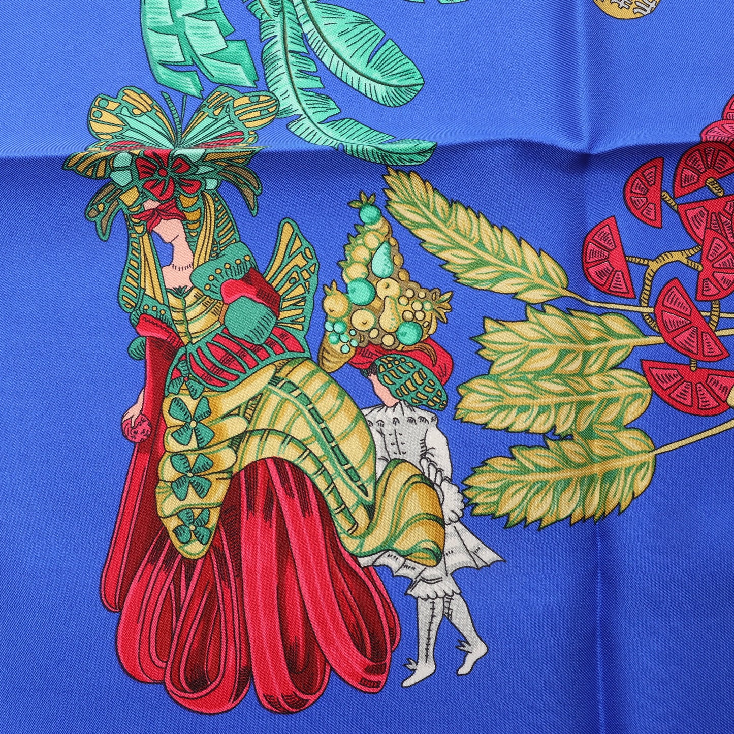 Hermès Carré 90 „Chapeau“ Schal aus 100 % Seide in Blau