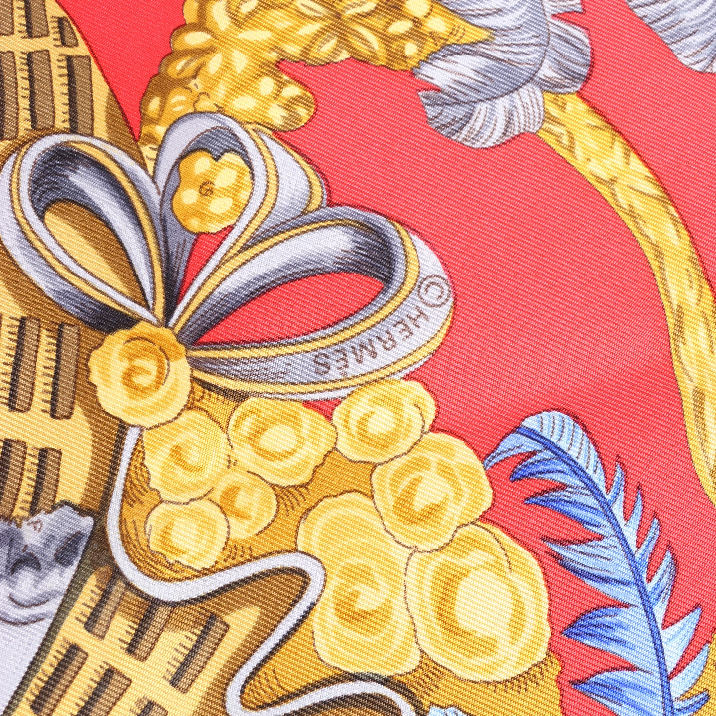 Hermès Carré 90 „Chapeau“ Seidentaschentuch in Rot