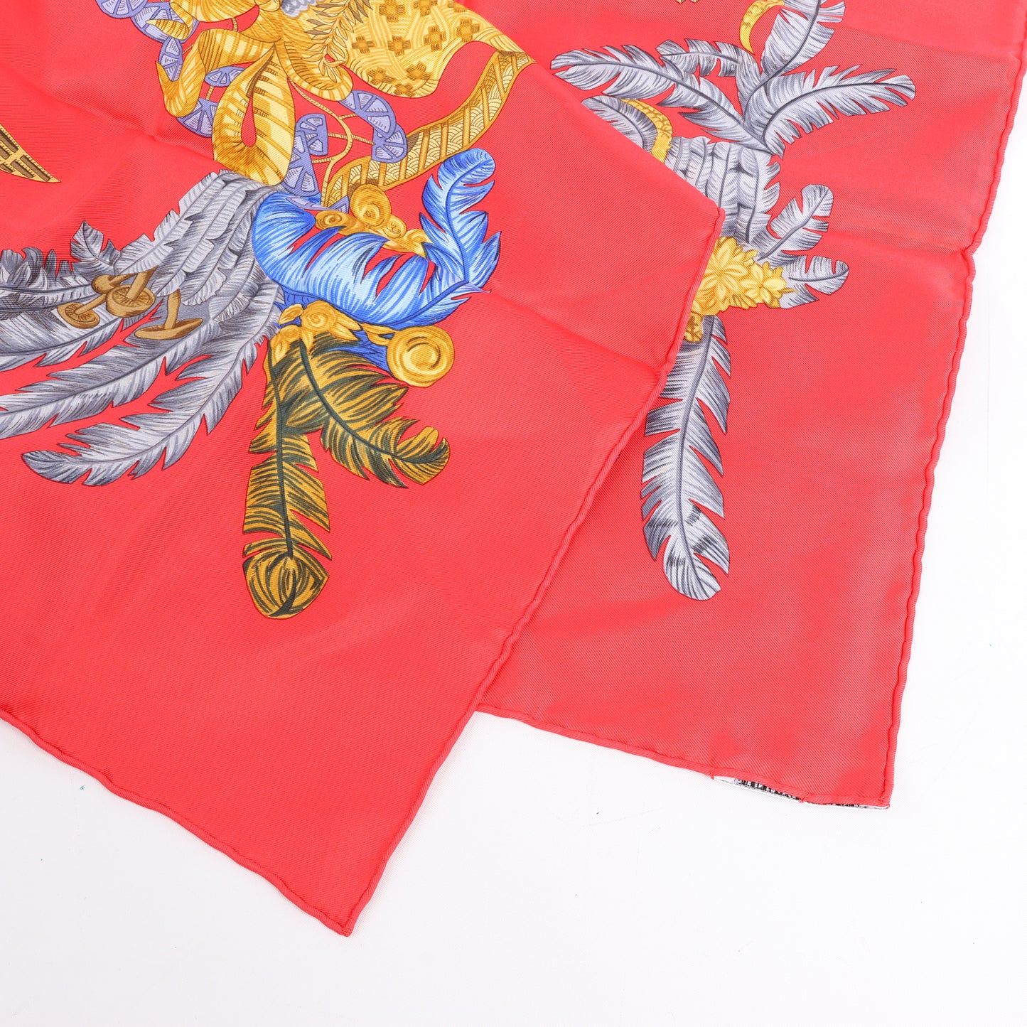 Hermès Carré 90 „Chapeau“ Seidentaschentuch in Rot