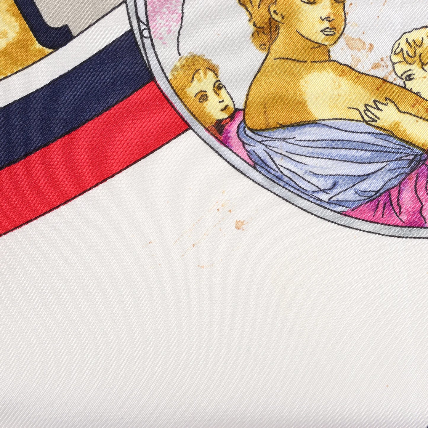 Hermès Carré 90 „Parmi les Fleurs je Compte les Heures“ Seidentaschentuch in Marineblau