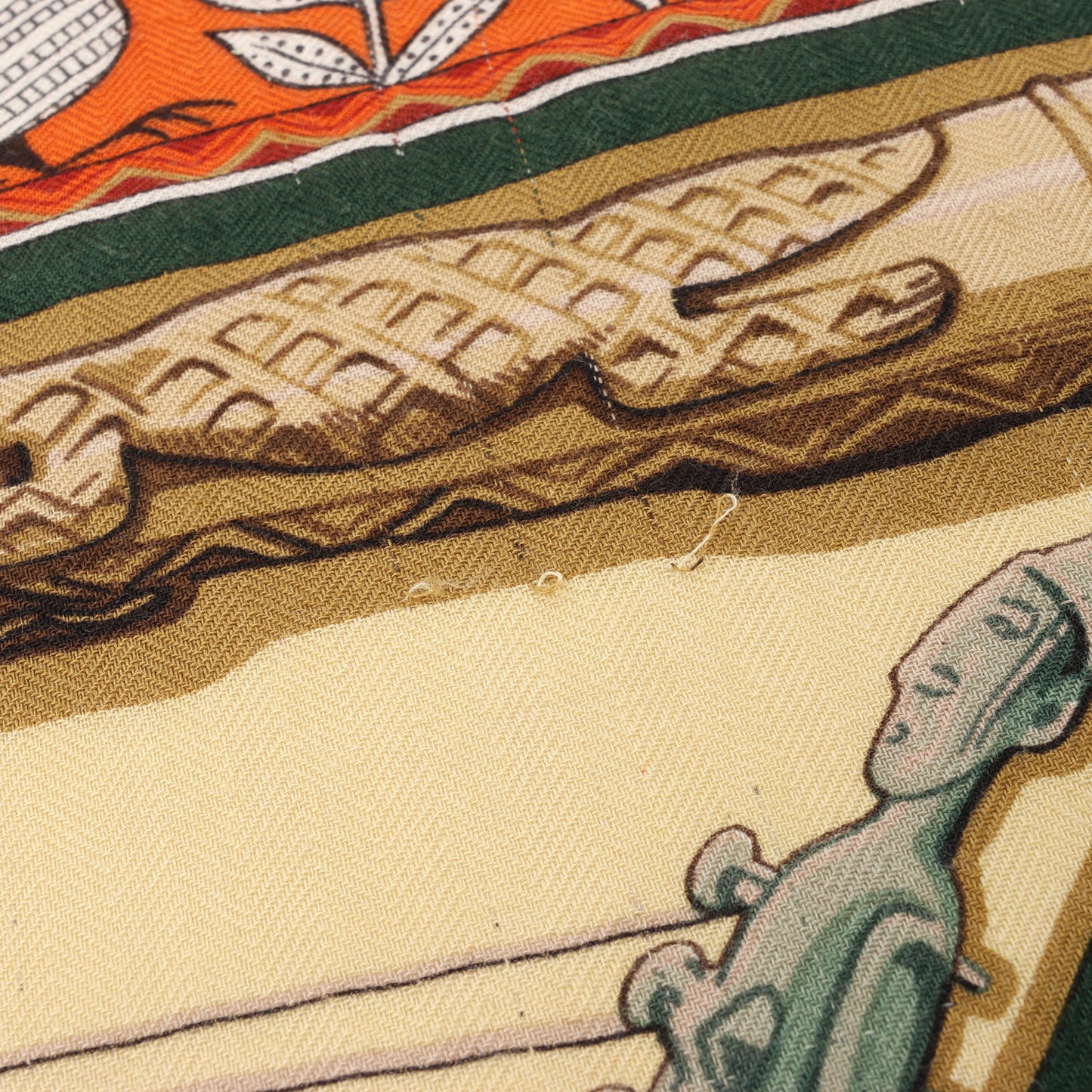 Hermès Carré Geant "Au Son du Tam" Cashmere and Silk Scarf in Orange