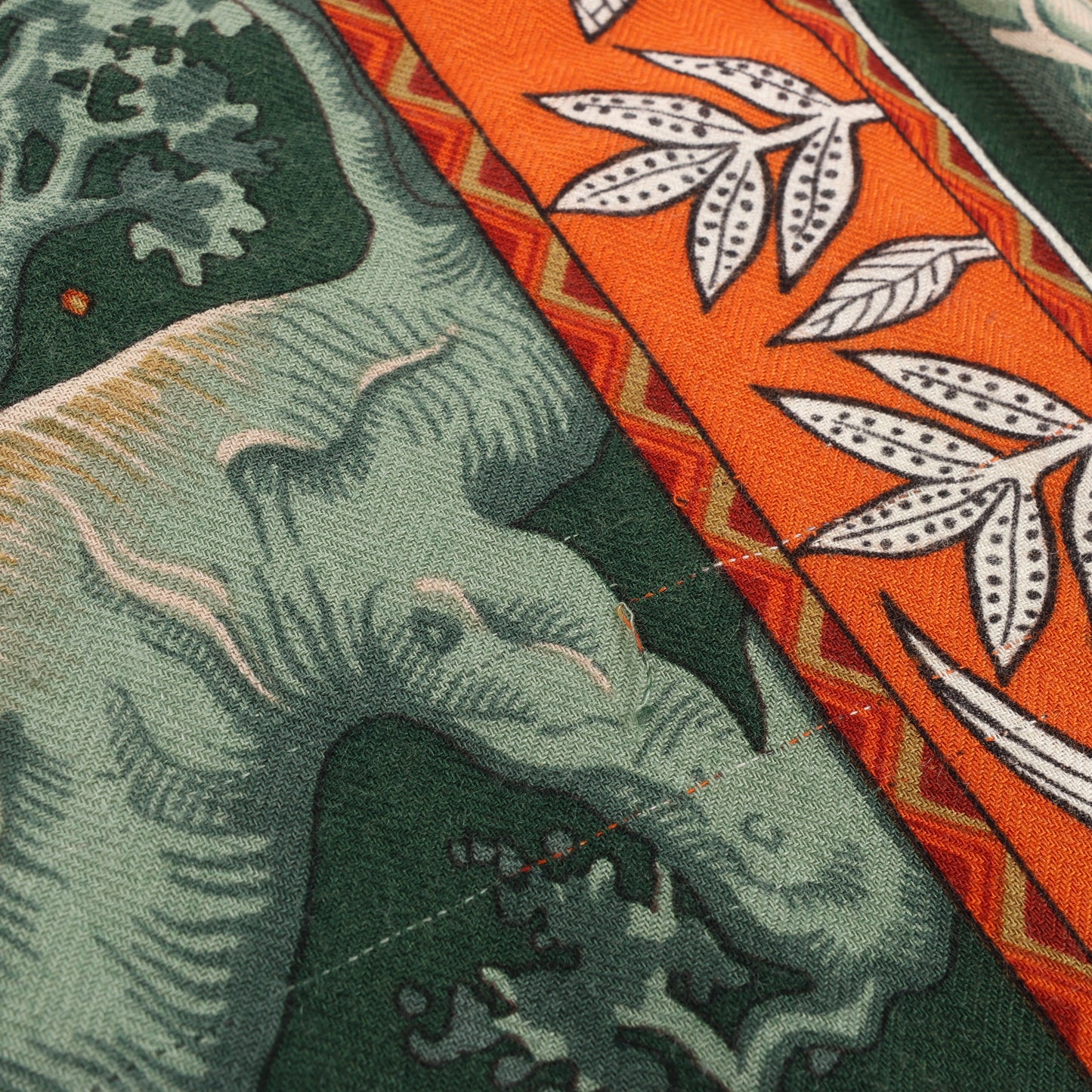 Hermès Carré Geant "Au Son du Tam" Cashmere and Silk Scarf in Orange