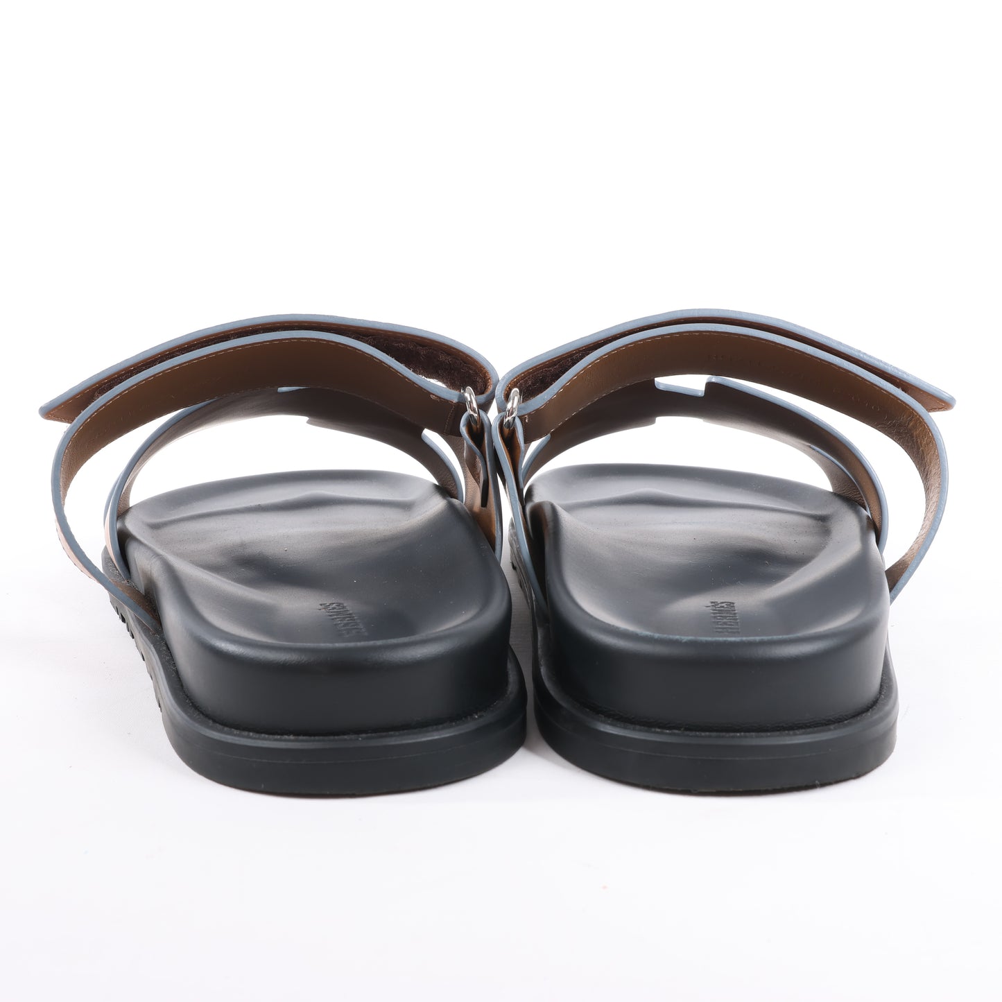 HERMES Cypre Ledersandalen mit braunem Klettverschluss, Größe 42 EU
