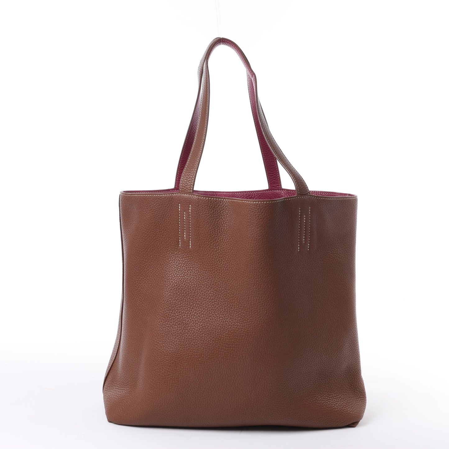 HERMES Double Sense 36 Shoulder Bag Taurillon Clemence Tosca × Marron d'Inde □P:2012
