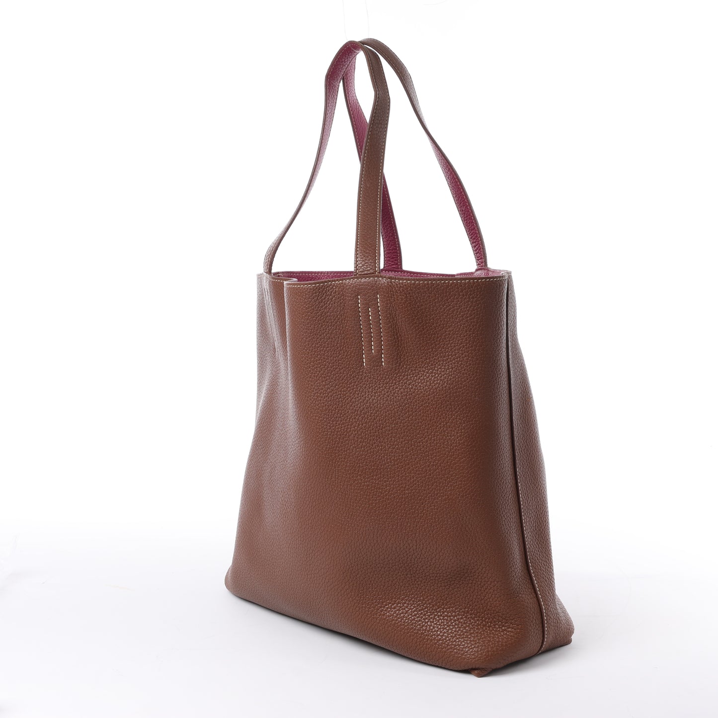 HERMES Double Sense 36 Shoulder Bag Taurillon Clemence Tosca × Marron d'Inde □P:2012
